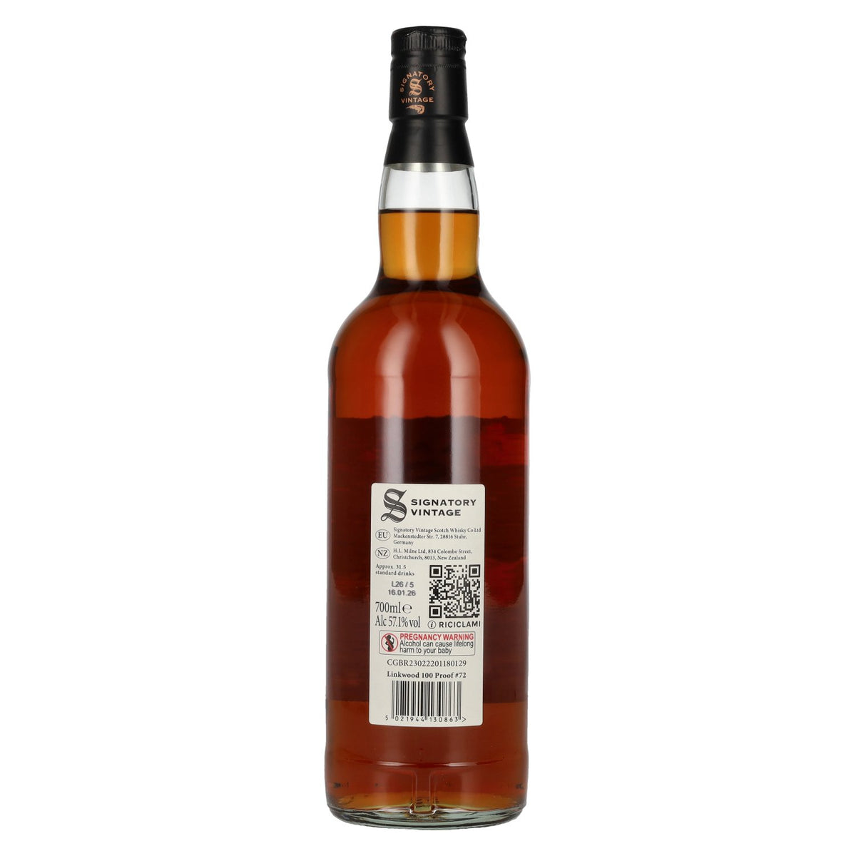Signatory Vintage 100 Proof Edition LINKWOOD 14 Years Old Single Malt #72 2011 57,1% Vol. 0,7l