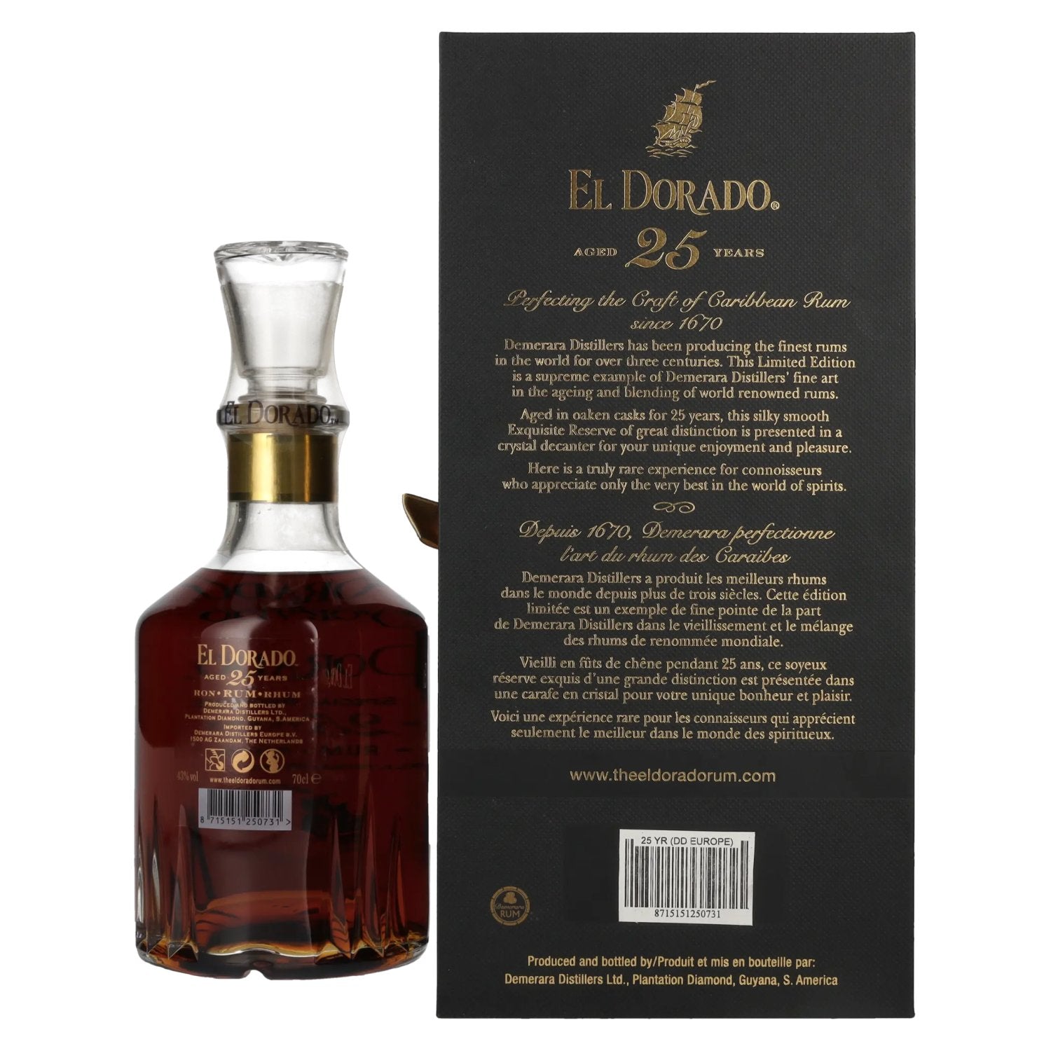 El Dorado 25 Years Old GRAND SPECIAL RESERVE Rum 1997 43% Vol. 0,7l en boîte cadeau