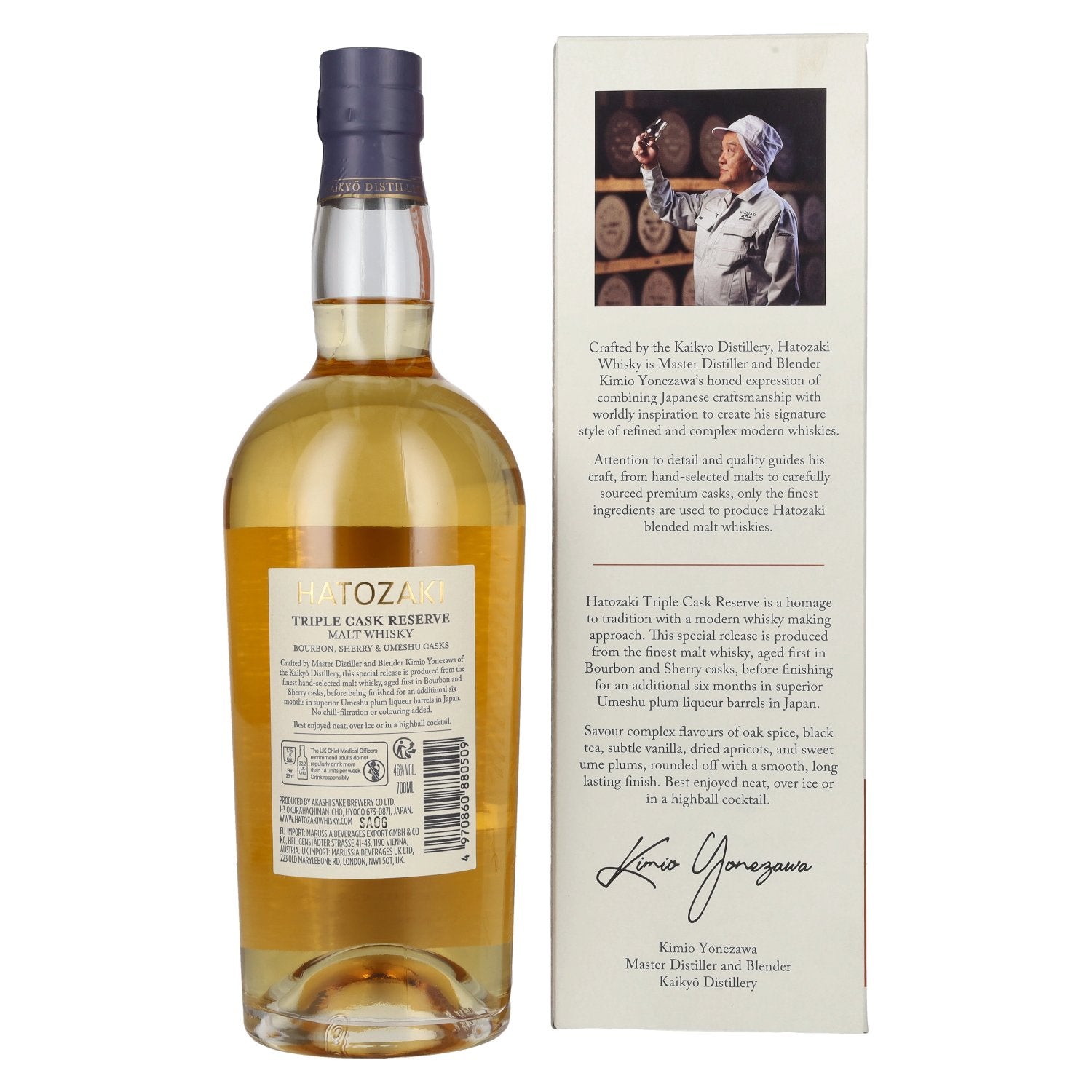 Hatozaki Triple Cask Reserve Malt Whisky 46% Vol. 0,7l en boîte cadeau