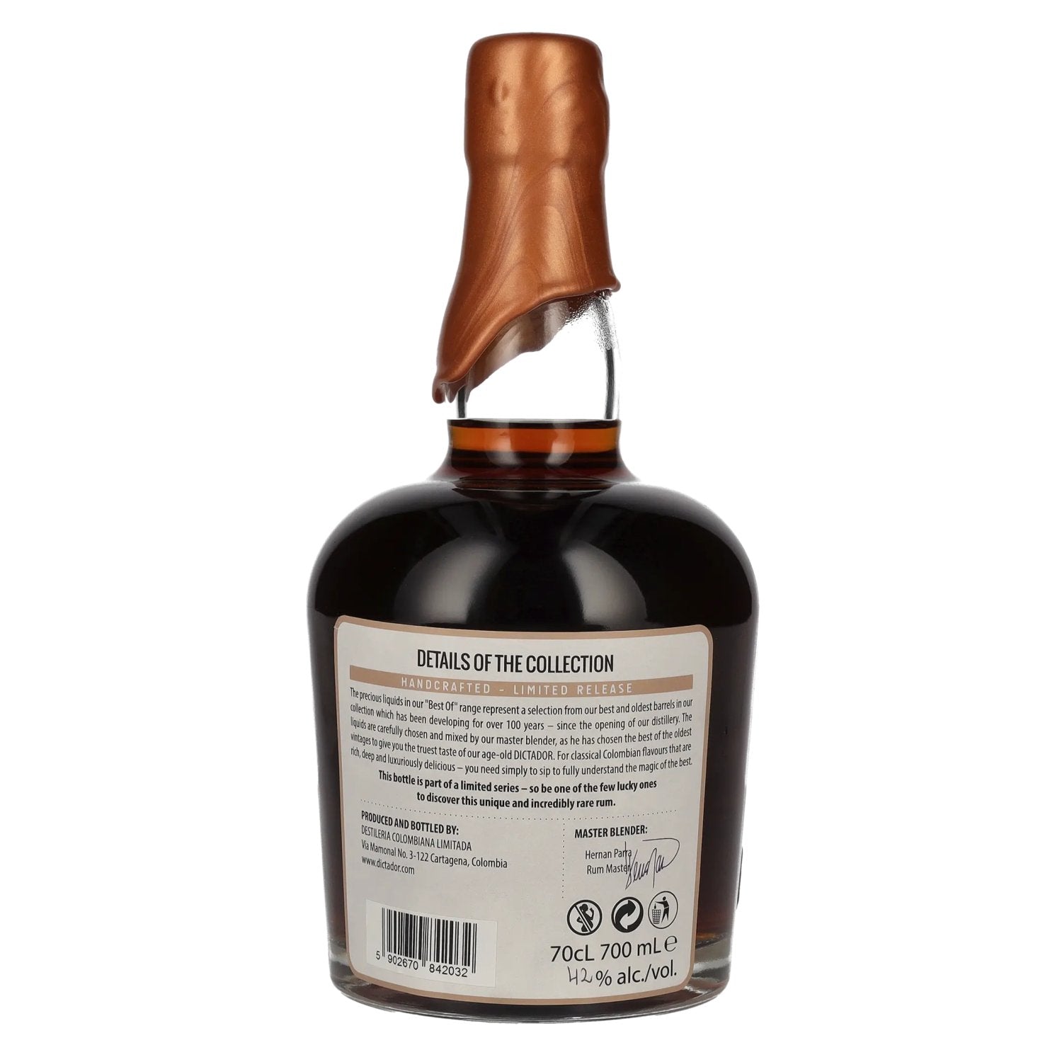 Dictador BEST OF 1980 APASIONADO Rhum colombien 37YO/260917/EX-P112 42% vol. 0,7l