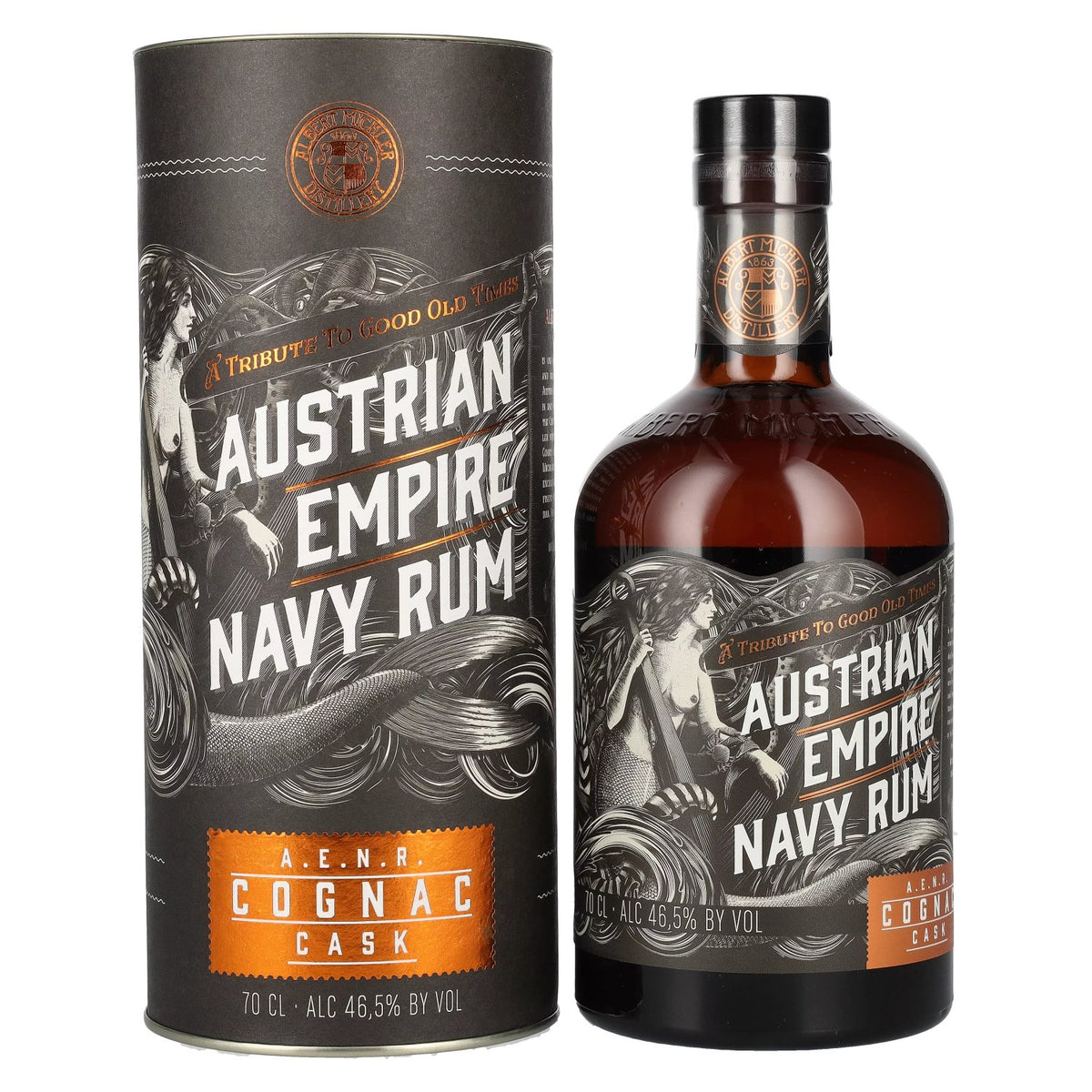 Austrian Empire Navy Rum COGNAC CASK 46,5% vol. 0,7l en coffret cadeau
