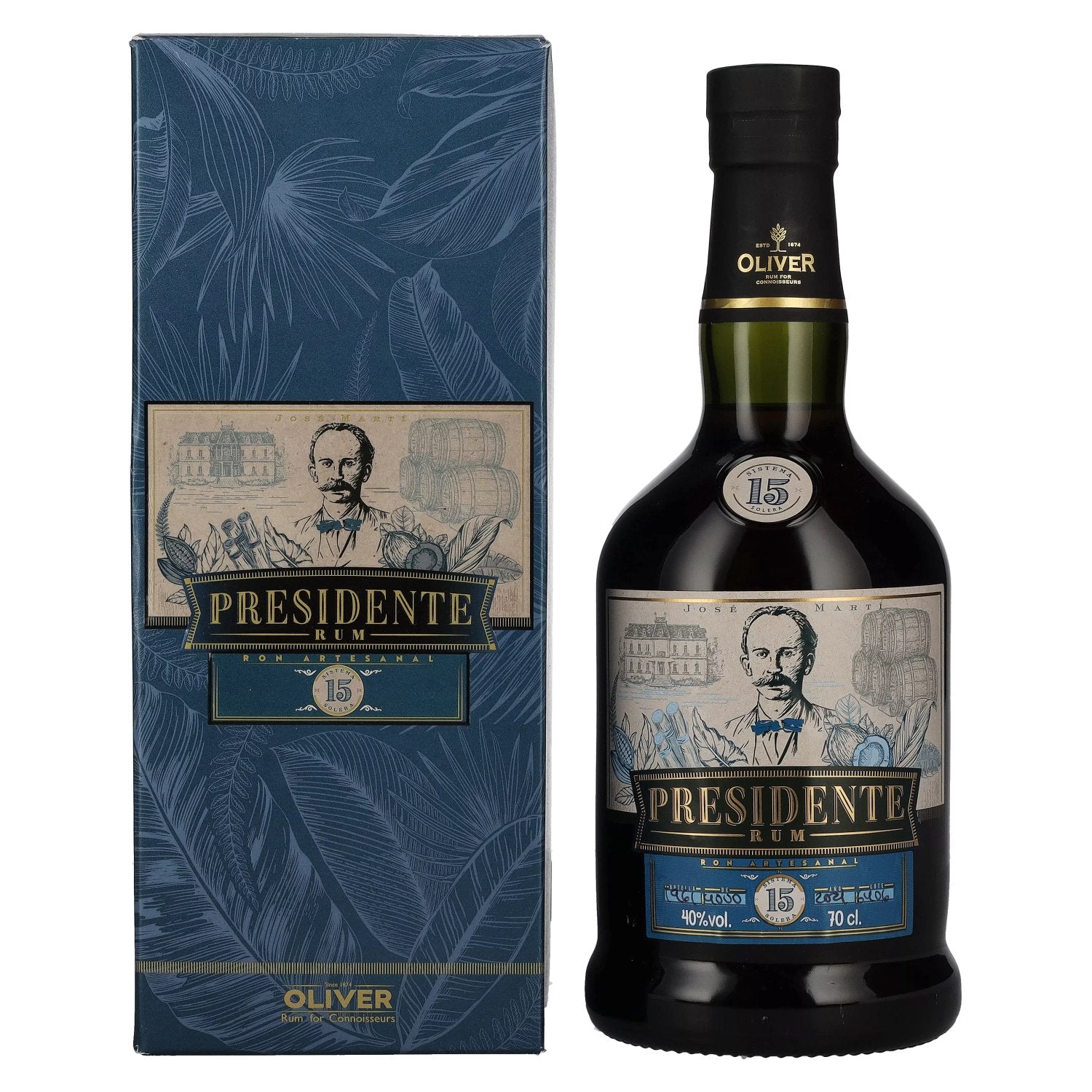 Presidente 15 Sistema Solera Rum 40% vol. 0,7l en coffret cadeau