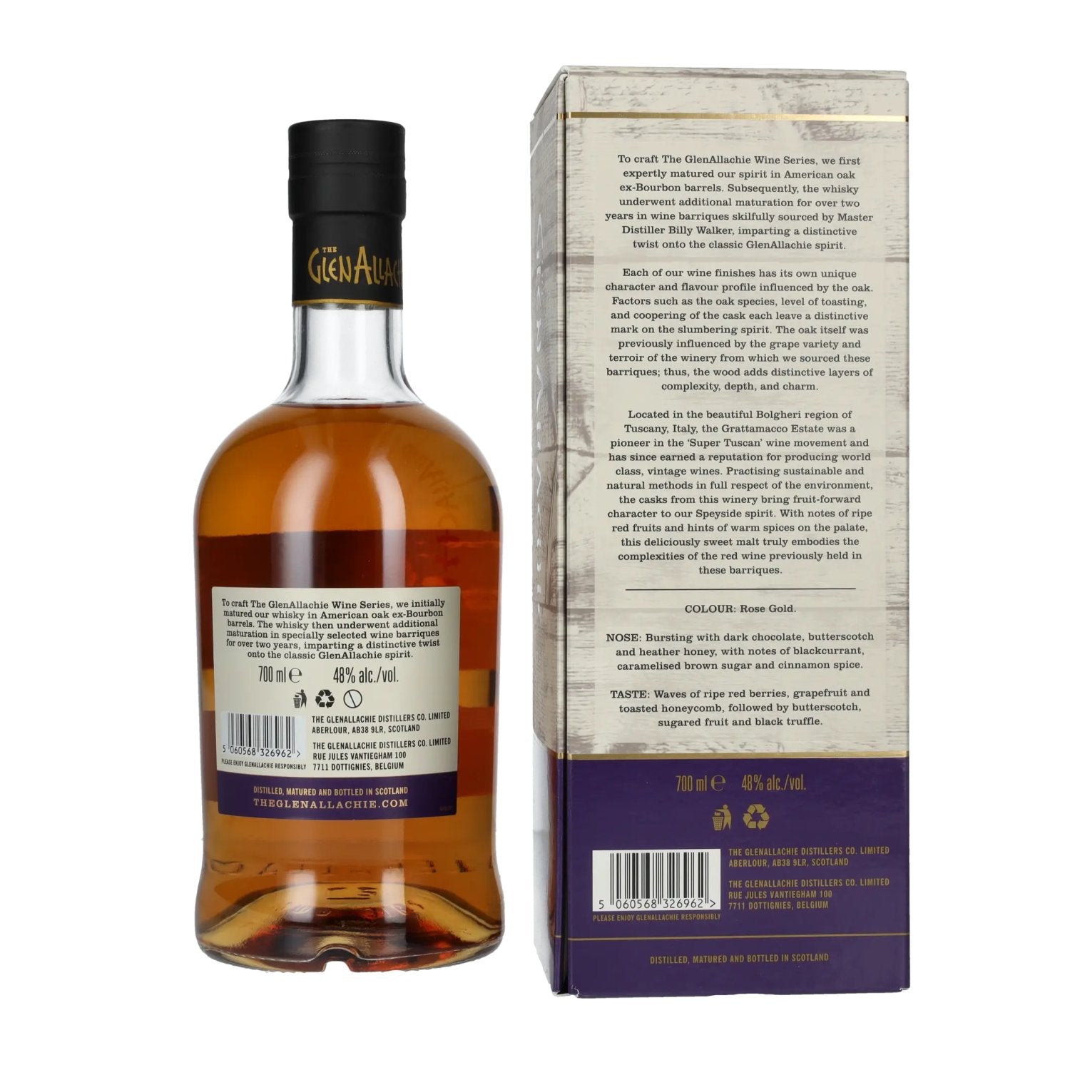 The GlenAllachie 10 Years Old GRATTAMACCO WINE CASK FINISH Limited Edition 48% Vol. 0,7l en coffret cadeau