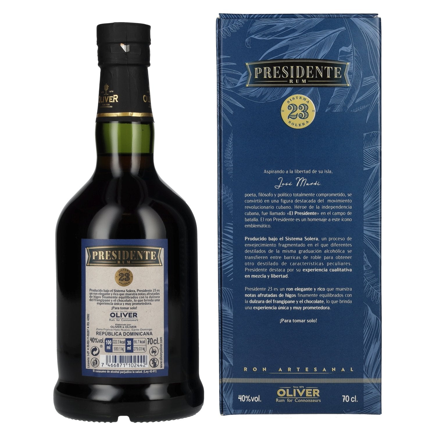 Presidente Marti 23 Sistema Solera 40% vol. 0,7l en boîte cadeau