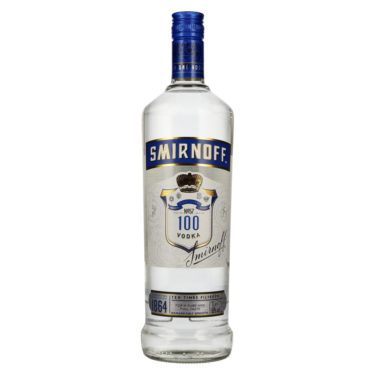 Smirnoff Triple Distilled 100 PROOF Vodka Blue Label 50% vol. 1l