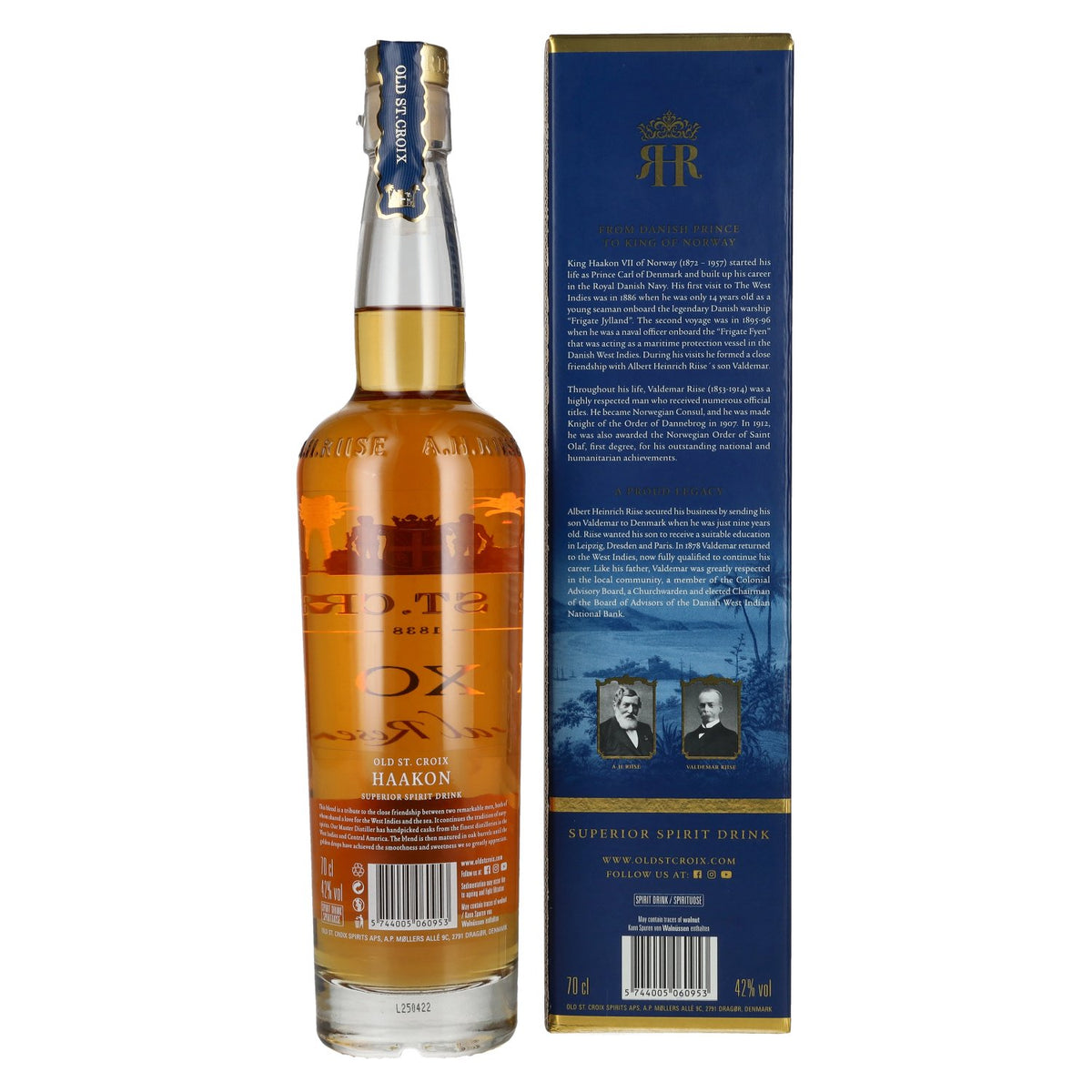 Old St. Croix A.H. Riise X.O. HAAKON ROYAL RESERVE Superior Spirit Drink 42% Vol. 0,7l in Geschenkbox