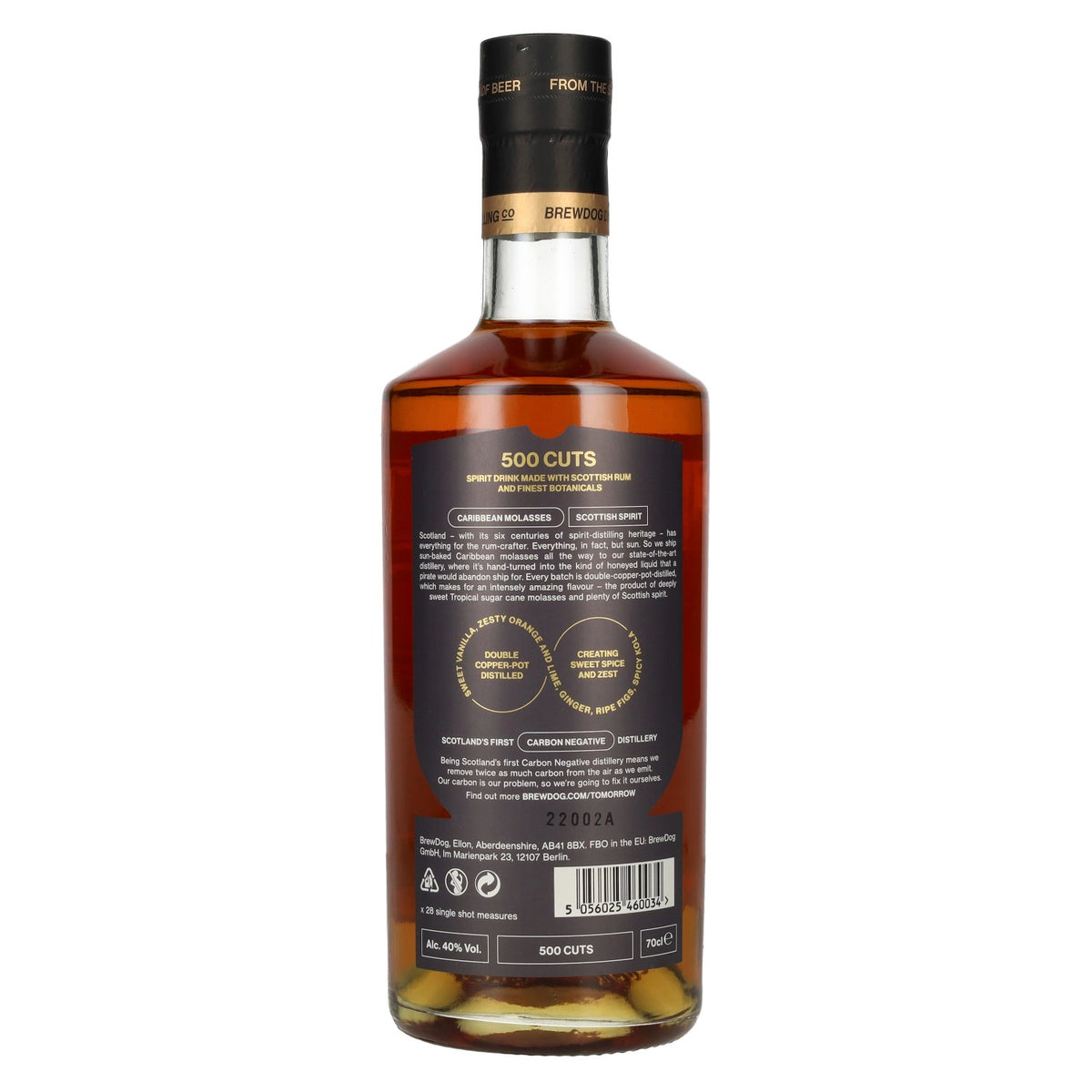 Brewdog 500 CUTS RUM Hand Made Spirit Drink 40% Vol. 0,7l