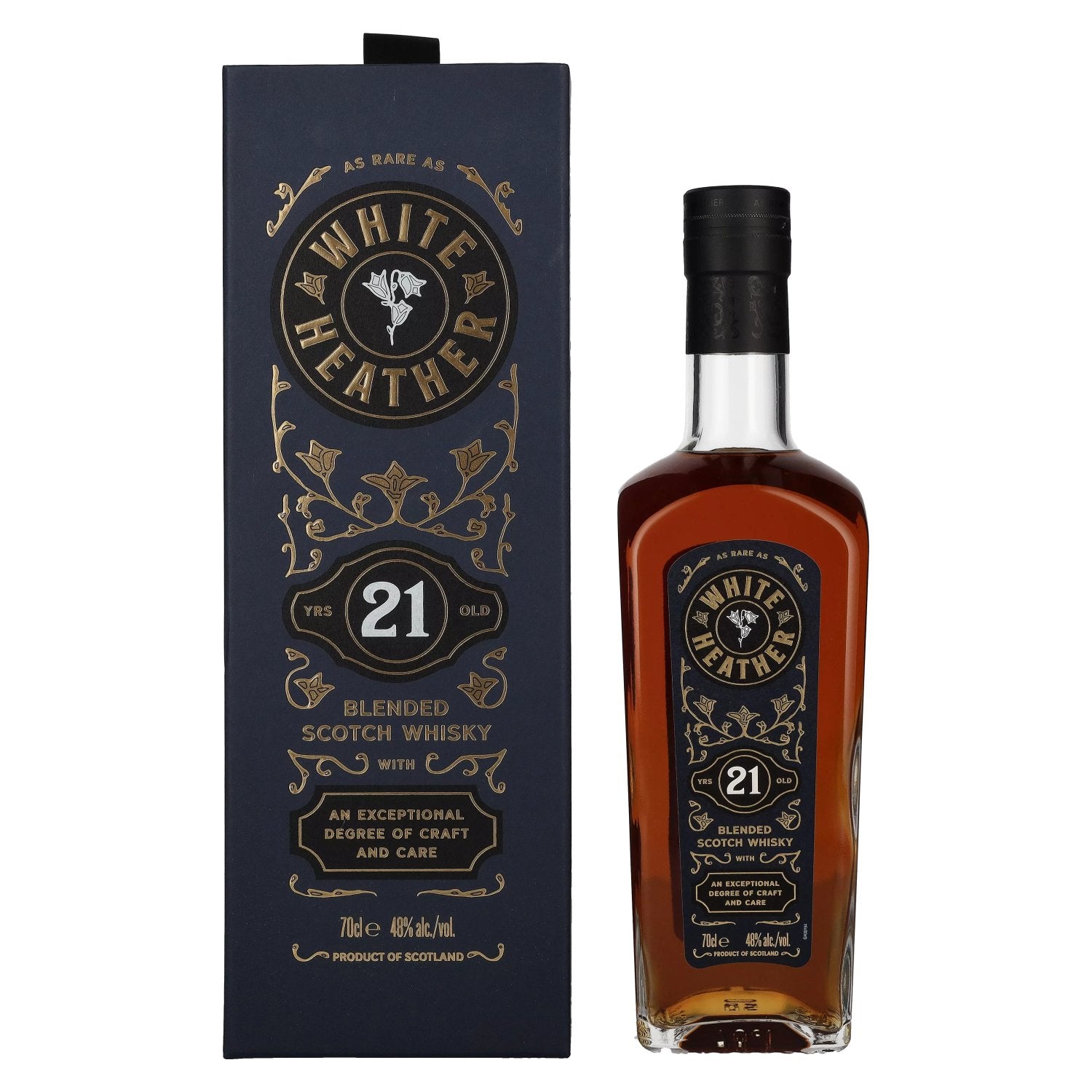 White Heather 21 Years Old Blended Scotch Whisky 48% vol. 0,7l en boîte cadeau