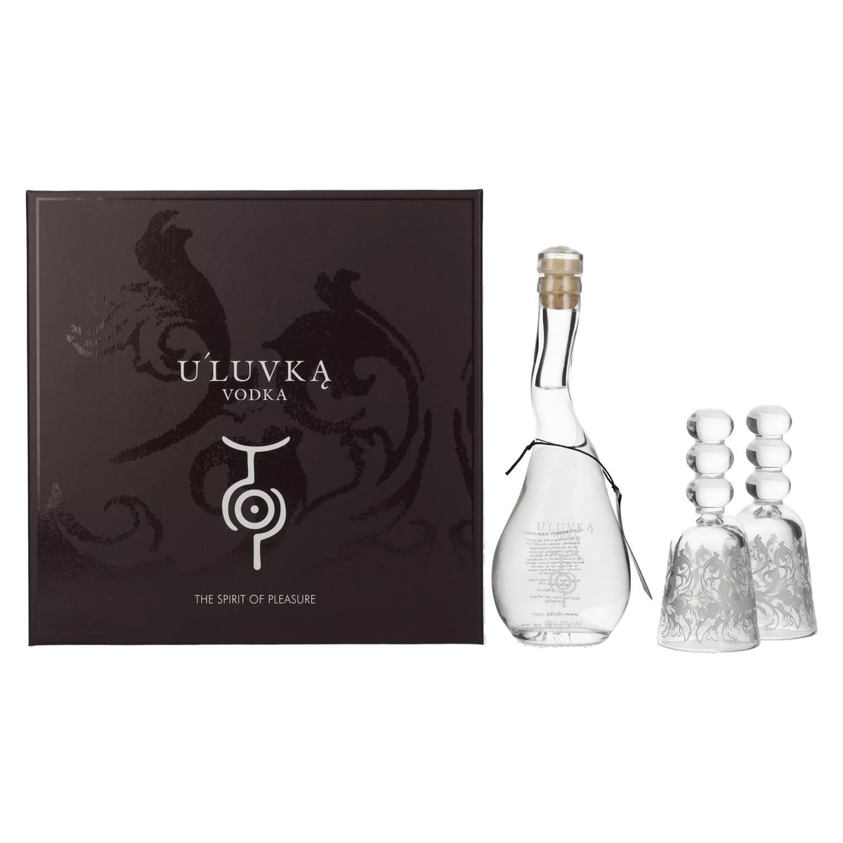 U'Luvka Vodka 40% Vol. 0,1l in gift box with 2 glasses
