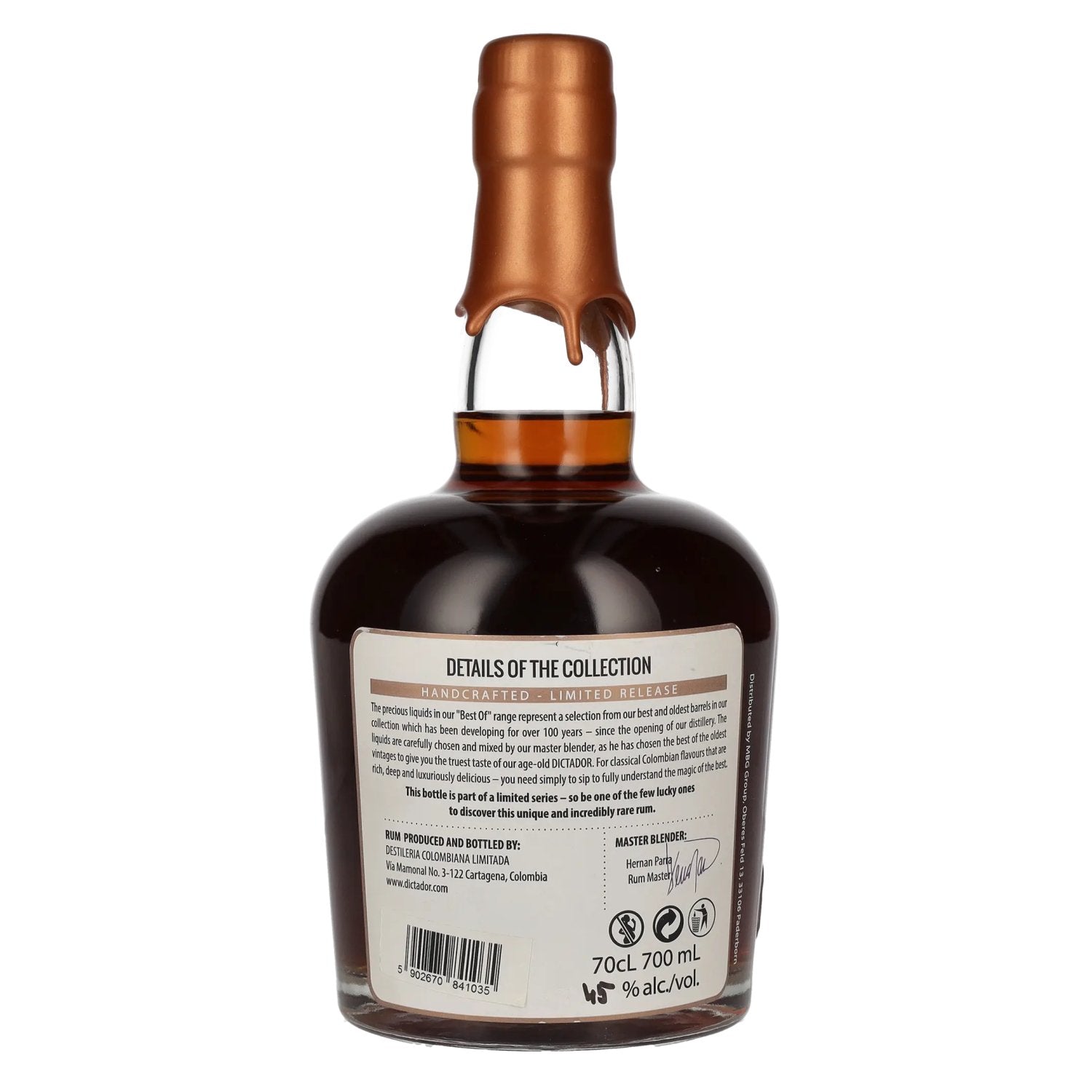 Dictador BEST OF 1987 ALTISIMO Rhum colombien 30YO/050317/EX-W348 45% vol. 0,7l