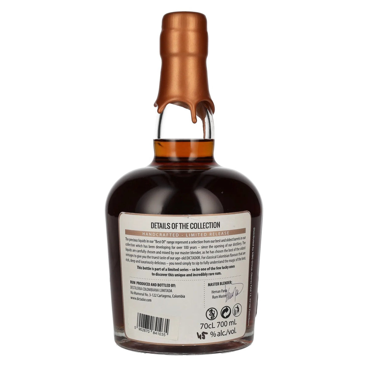 Dictador BEST OF 1987 ALTISIMO Colombian Rum 30YO/050317/EX-W348 45% Vol. 0,7l