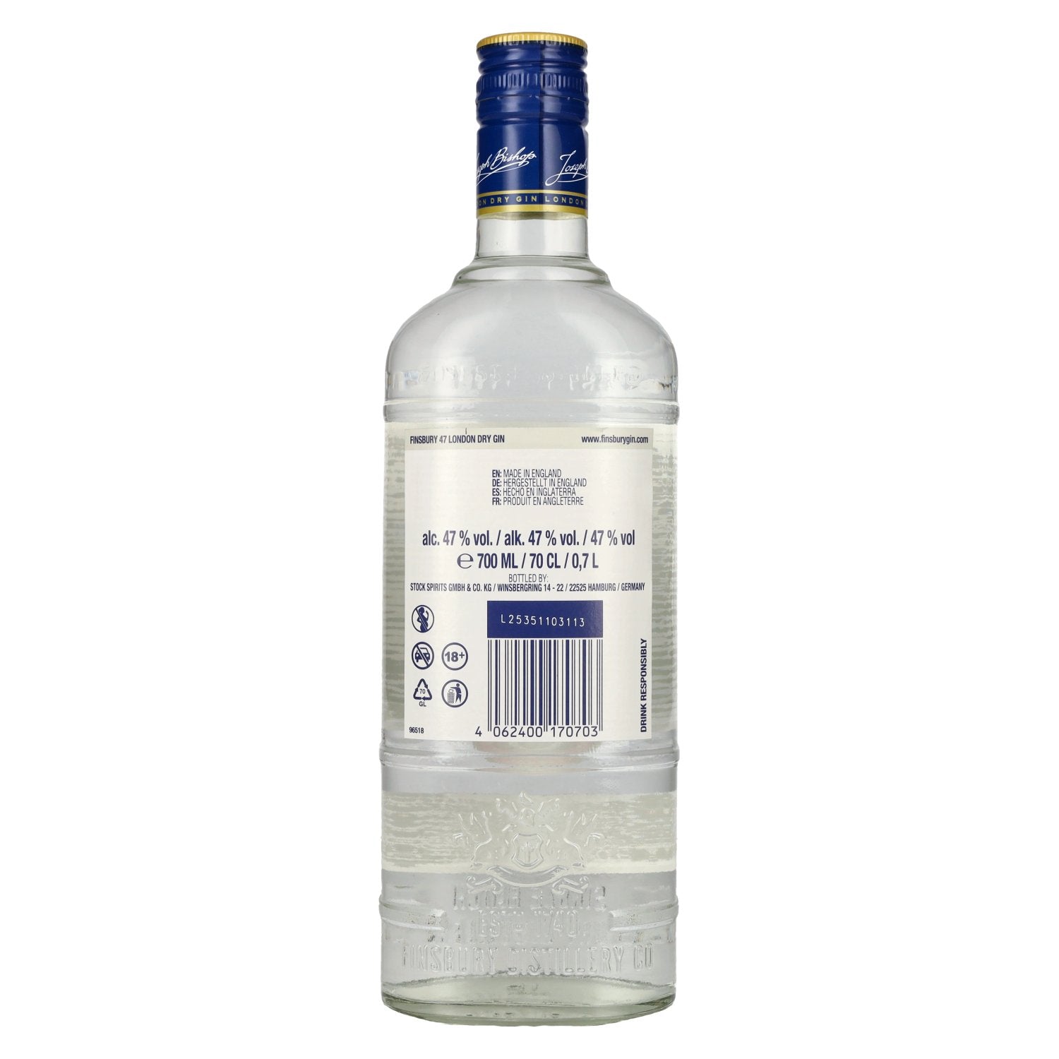 Finsbury 47 London Dry Gin Platinum Edition 47% Vol. 0,7l