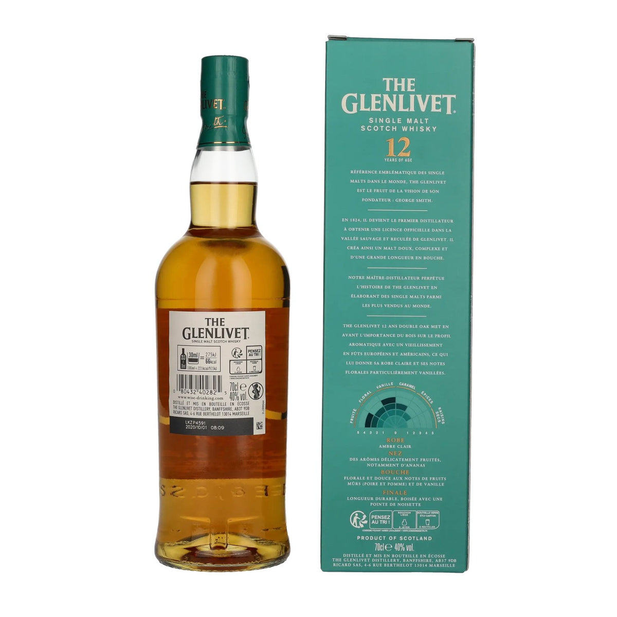 The Glenlivet 12 Years Old DOUBLE OAK 40% Vol. 0,7l en boîte cadeau