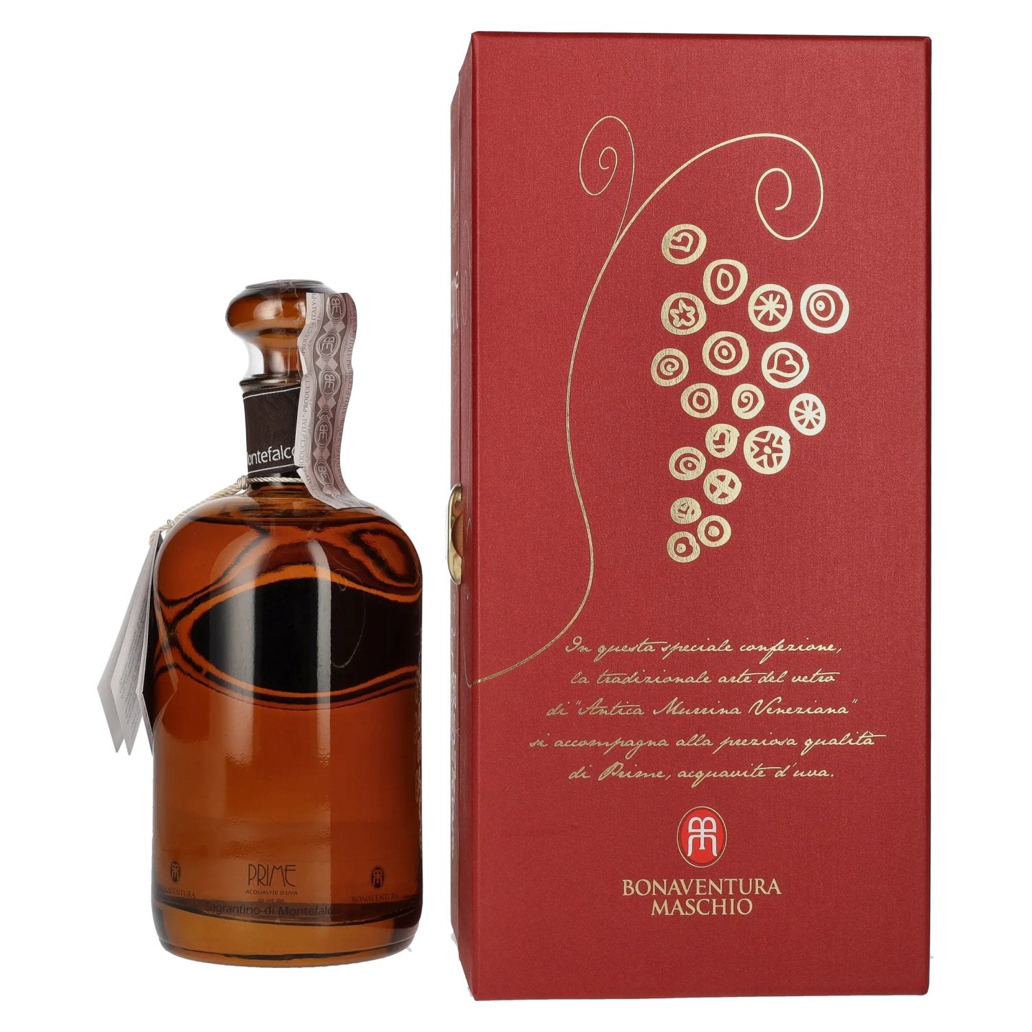 Bonaventura Maschio PRIME Sagrantino die Montefalco 38% vol. 0,7l en boîte cadeau