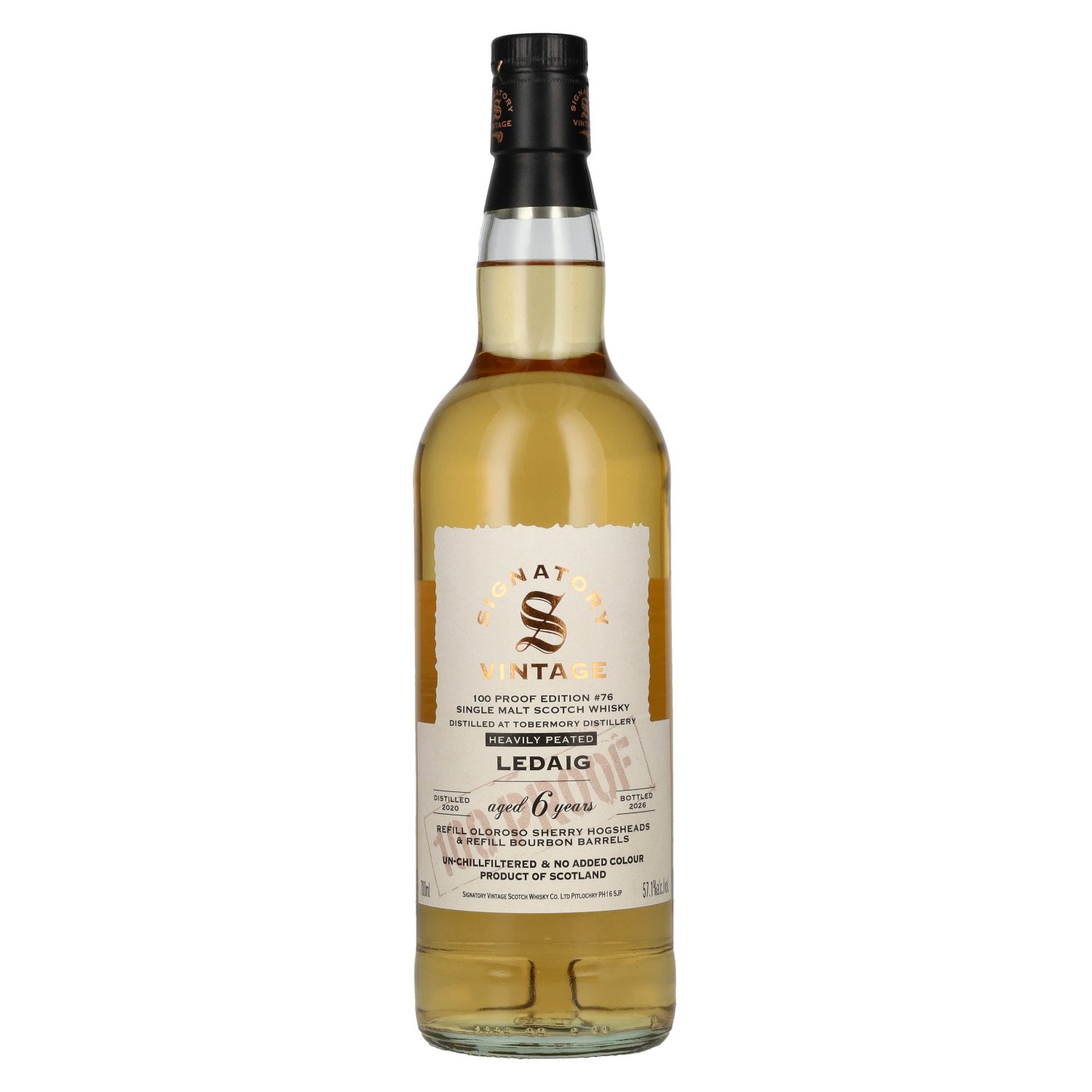 Signatory Vintage 100 Proof Edition LEDAIG 6 Years Old Single Malt #76 2020 57,1% Vol. 0,7l