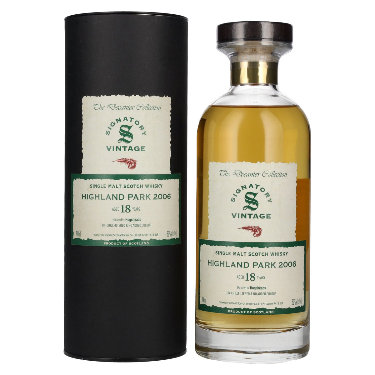 Signatory Vintage 18 ans d'âge Highland Park The Decanter Collection 2006 52 % vol. 0,7 l dans un coffret cadeau