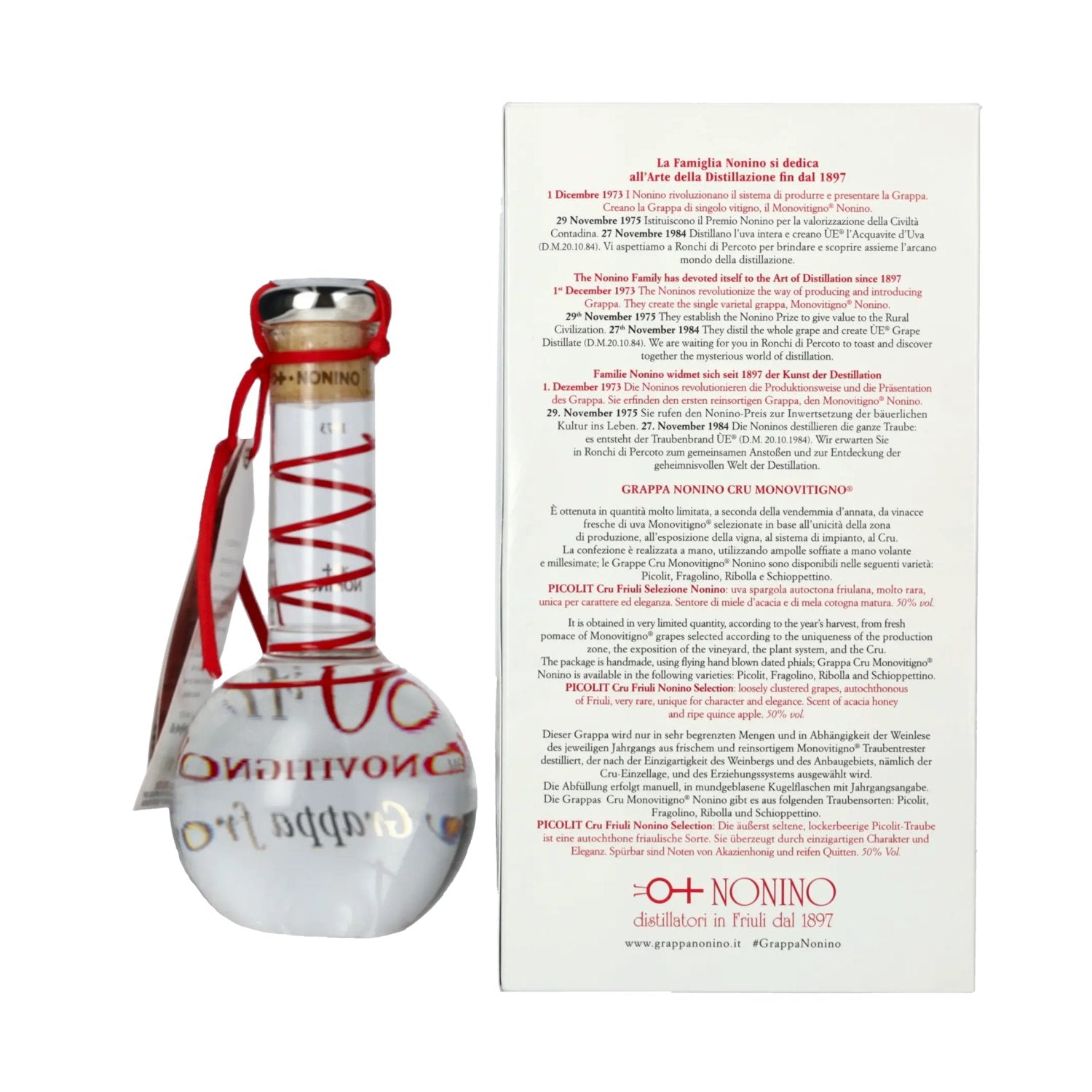 Nonino Grappa The Legendary Cru Monovitigno Picolit 50% Vol. 0,5l in gift box
