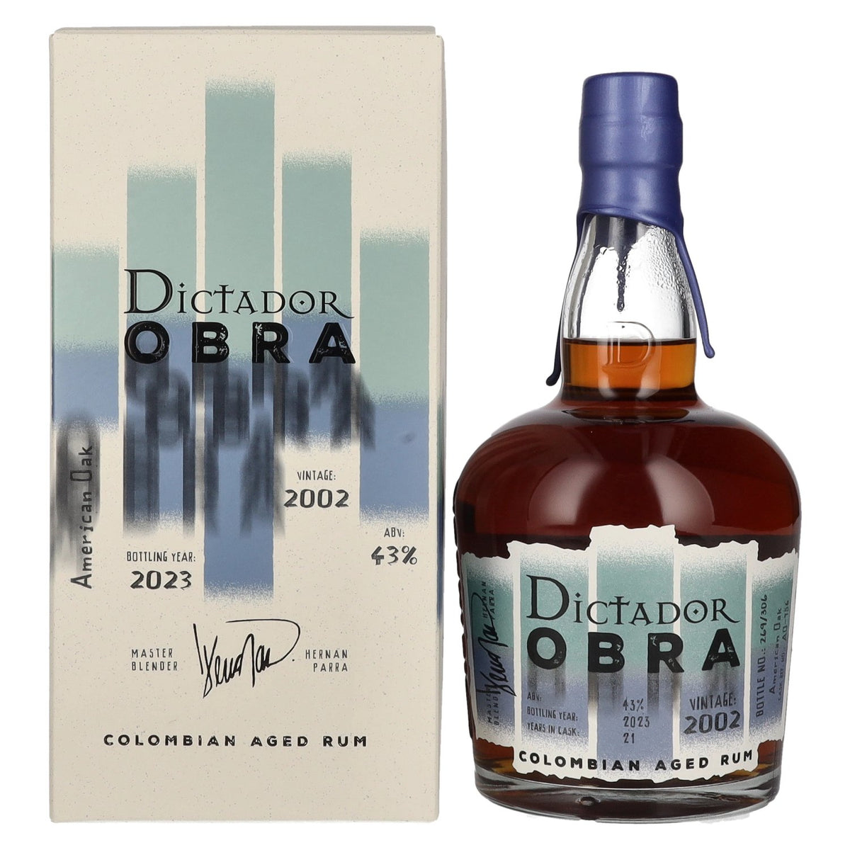 Dictador OBRA VINTAGE 21 Years Old AMERICAN OAK CASK Rum 2002 43% Vol. 0,7l in Geschenkbox