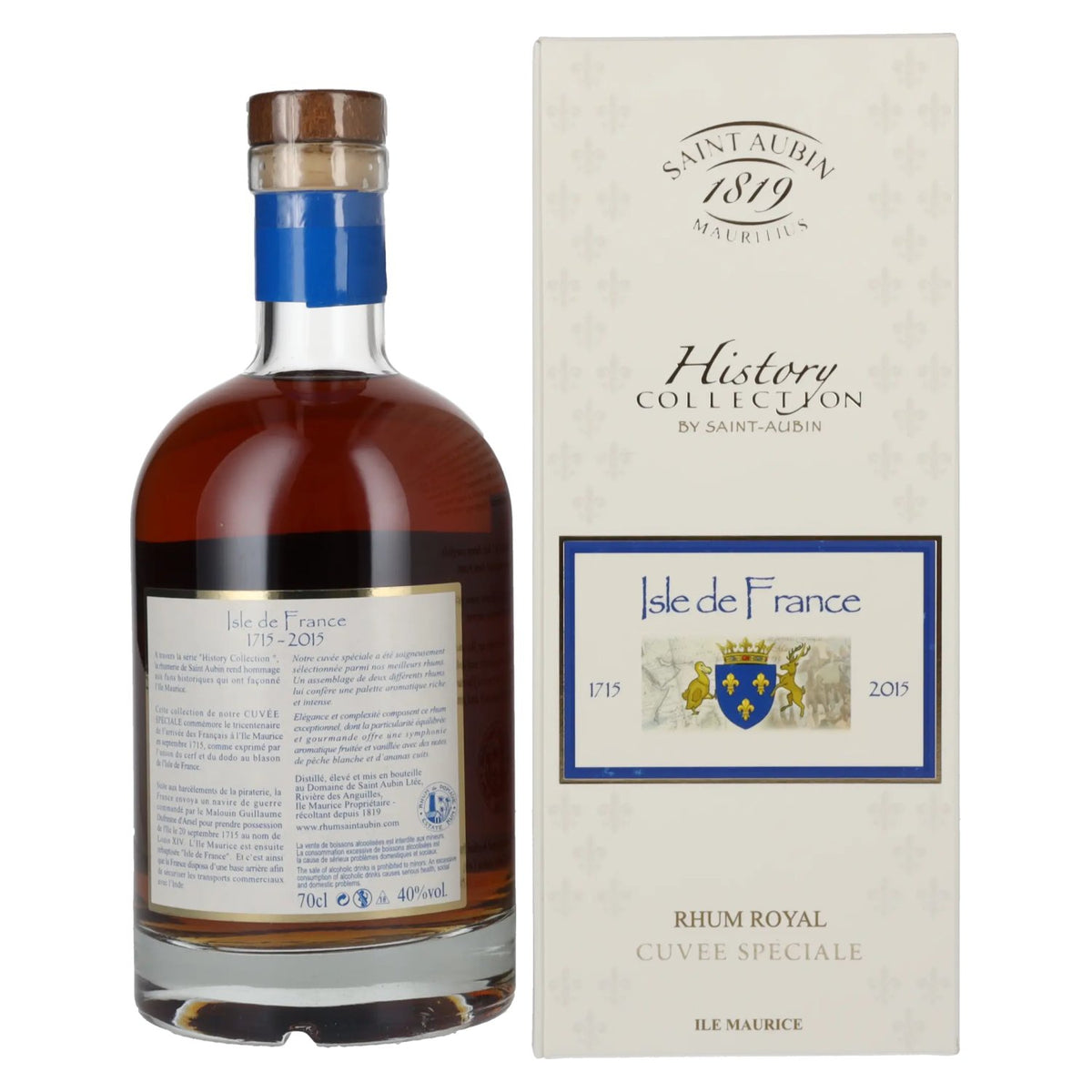 Saint Aubin Isle de France Cuvée Spéciale History Collection Rhum Royal 40% Vol. 0,7l in Geschenkbox