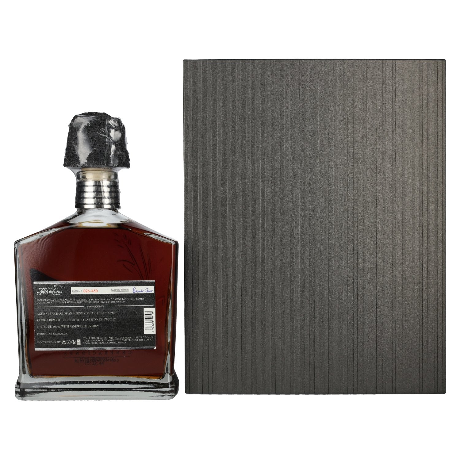 Flor de Caña 30 Years Old V Generaciones Single Barrel 1988 45% vol. 0,7l en boîte cadeau avec 2 verres à pied