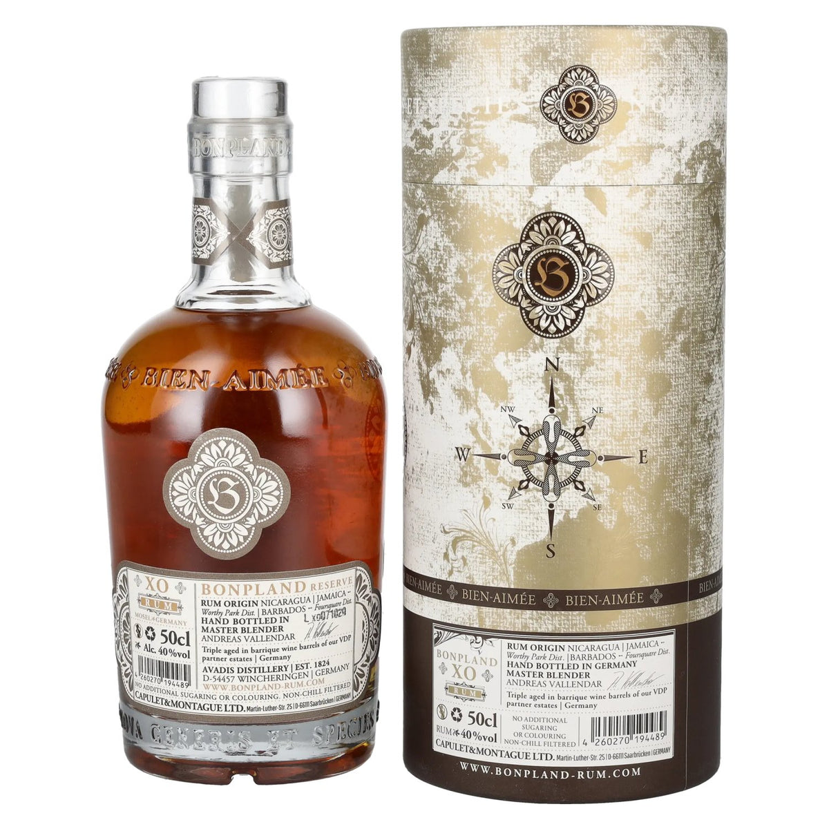 Bonpland Rum XO Premium Reserve 40% Vol. 0,5l in gift box