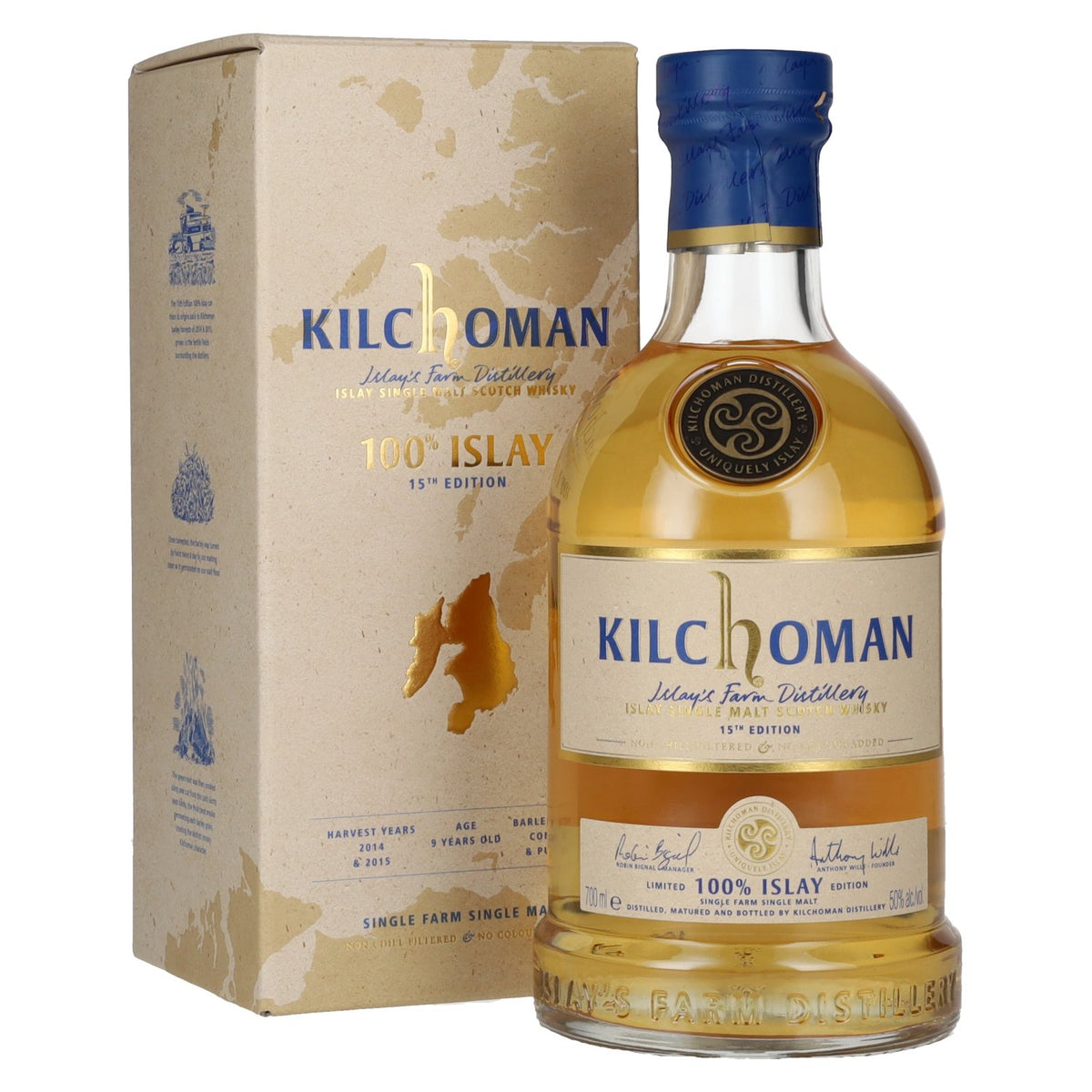 Kilchoman 100% Islay 15th Edition Single Malt Scotch Whisky 50% Vol. 0,7l en boîte cadeau