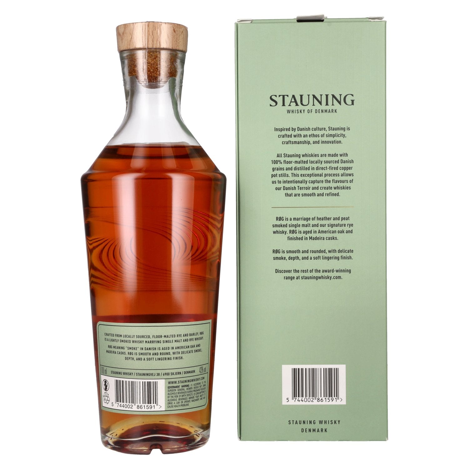 Stauning RØG Smoked Danish Whisky 43% vol. 0,7l en boîte cadeau