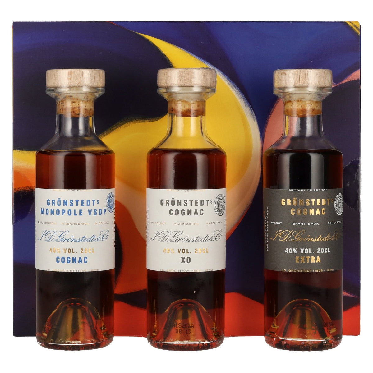 Grönstedt's Cognac Triple Box 40% Vol. 3x0,2l in gift box