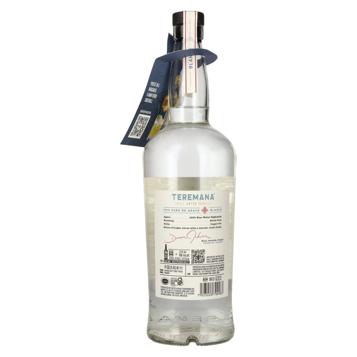 Teremana Tequila Blanco 100% Puro de Agave Small Batch 40% vol. 1 l