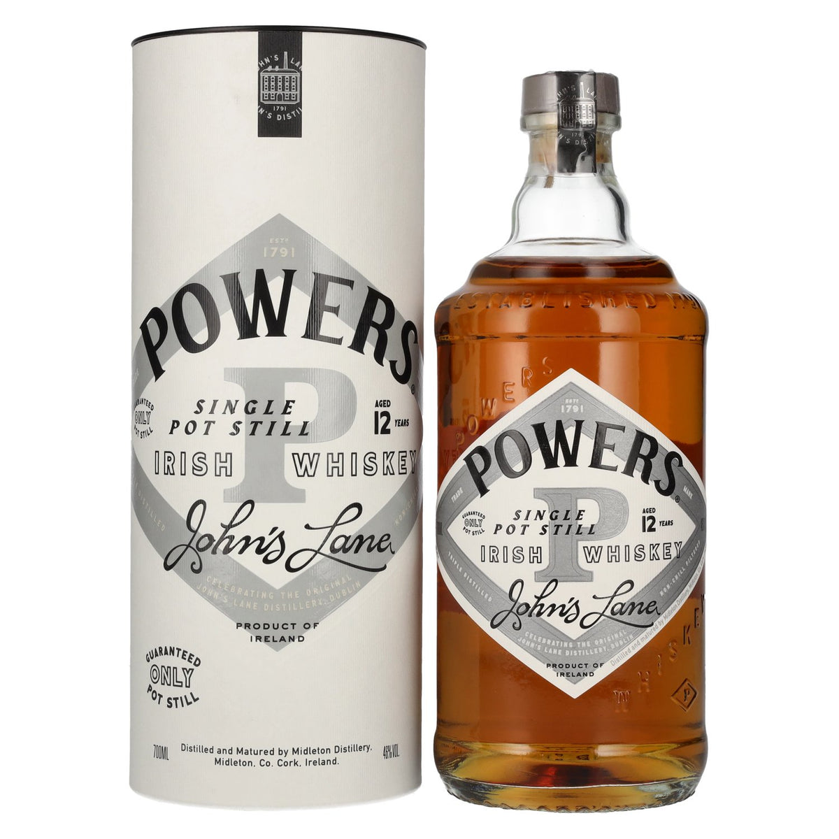 Powers 12 Years Old JOHN'S LANE Single Pot Still Irish Whiskey 46% Vol. 0,7l in gift box