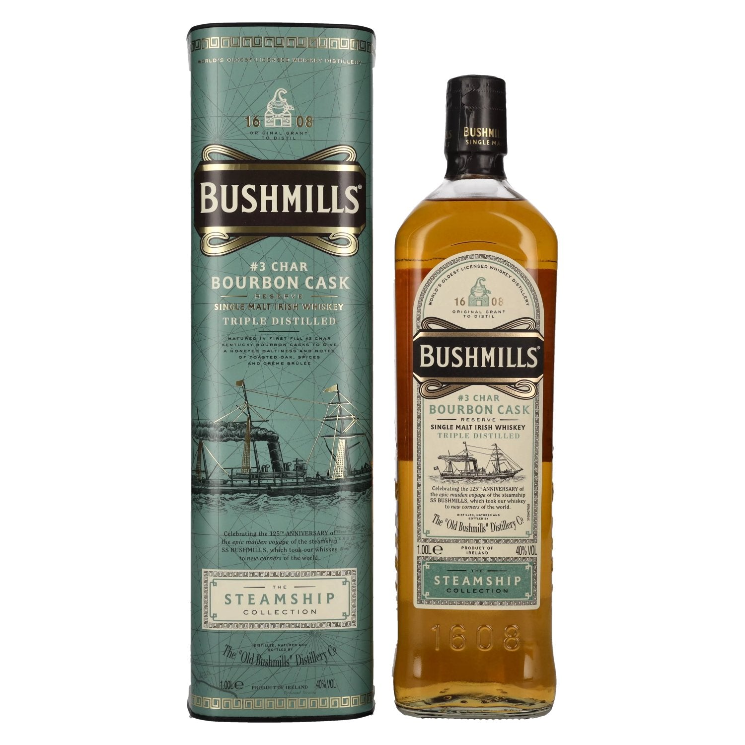Bushmills CHAR BOURBON CASK Reserve The Steamship Collection 40% Vol. 1l en boîte cadeau