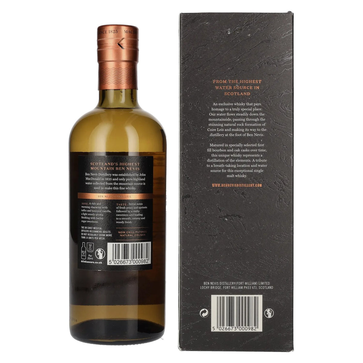 MacDonald's Ben Nevis COIRE LEIS Highland Single Malt 46% Vol. 0,7l en coffret cadeau