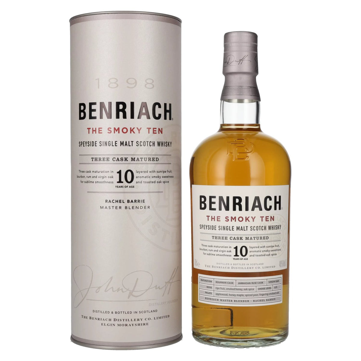 Benriach THE SMOKY TEN Three Cask Matured Speyside Single Malt 46% Vol. 0,7l en boîte cadeau