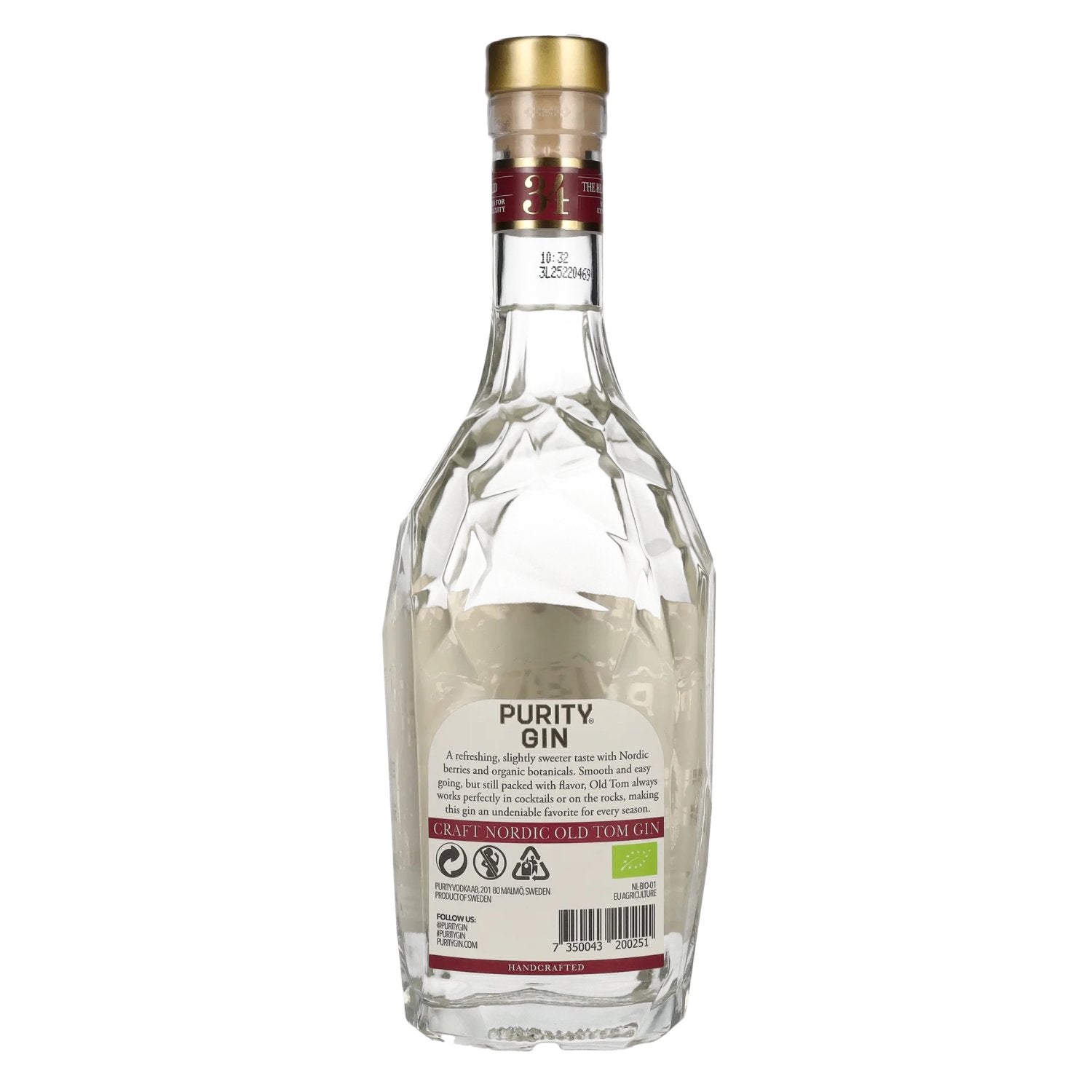 Purity 34 CRAFT NORDIC OLD TOM Organic Gin 43% Vol. 0,7l