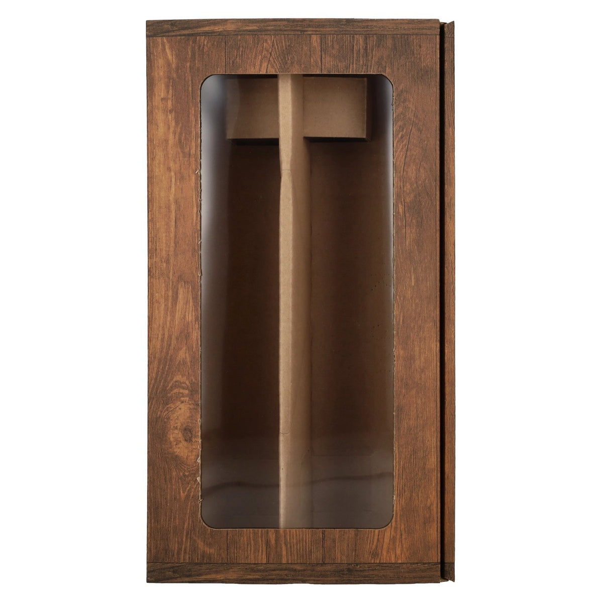 Vintage-style wooden-look gift box with window, pack of 2