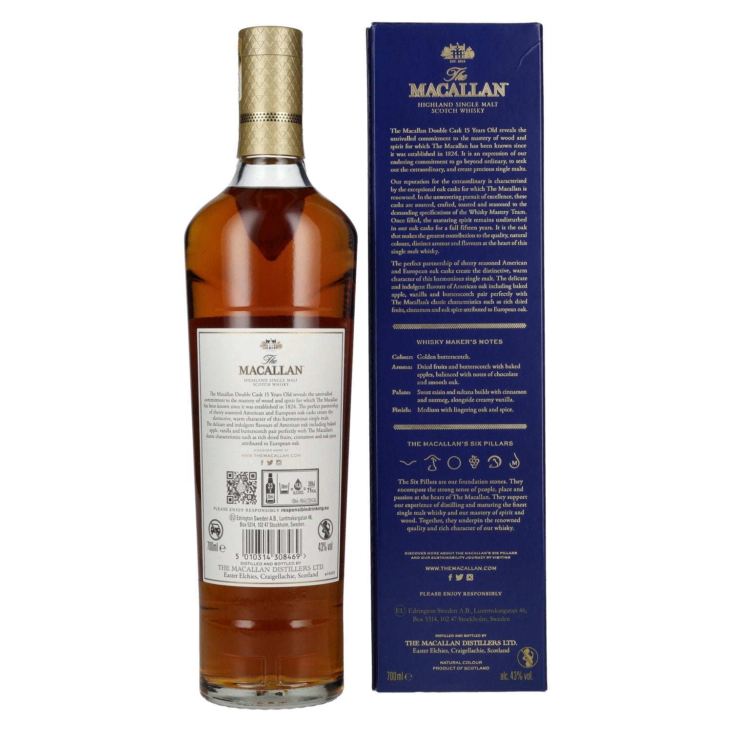 The Macallan 15 Years Old DOUBLE CASK 43% Vol. 0,7l in Geschenkbox