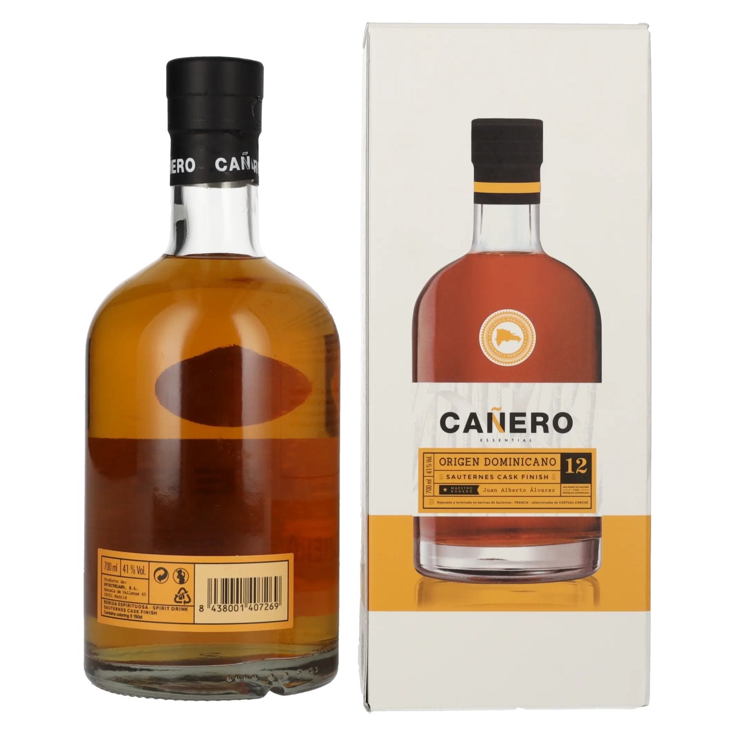 Ron Cañero 12 Origen Dominicano SAUTERNES CASK FINISH 41% vol. 0,7l en boîte cadeau