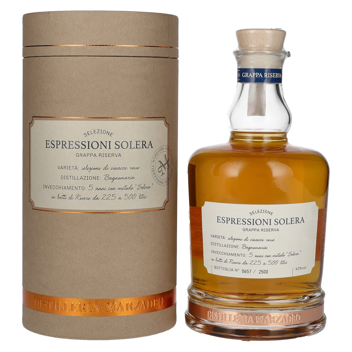 Marzadro ESPRESSIONI SOLERA Grappa 42% Vol. 0,7l in gift box