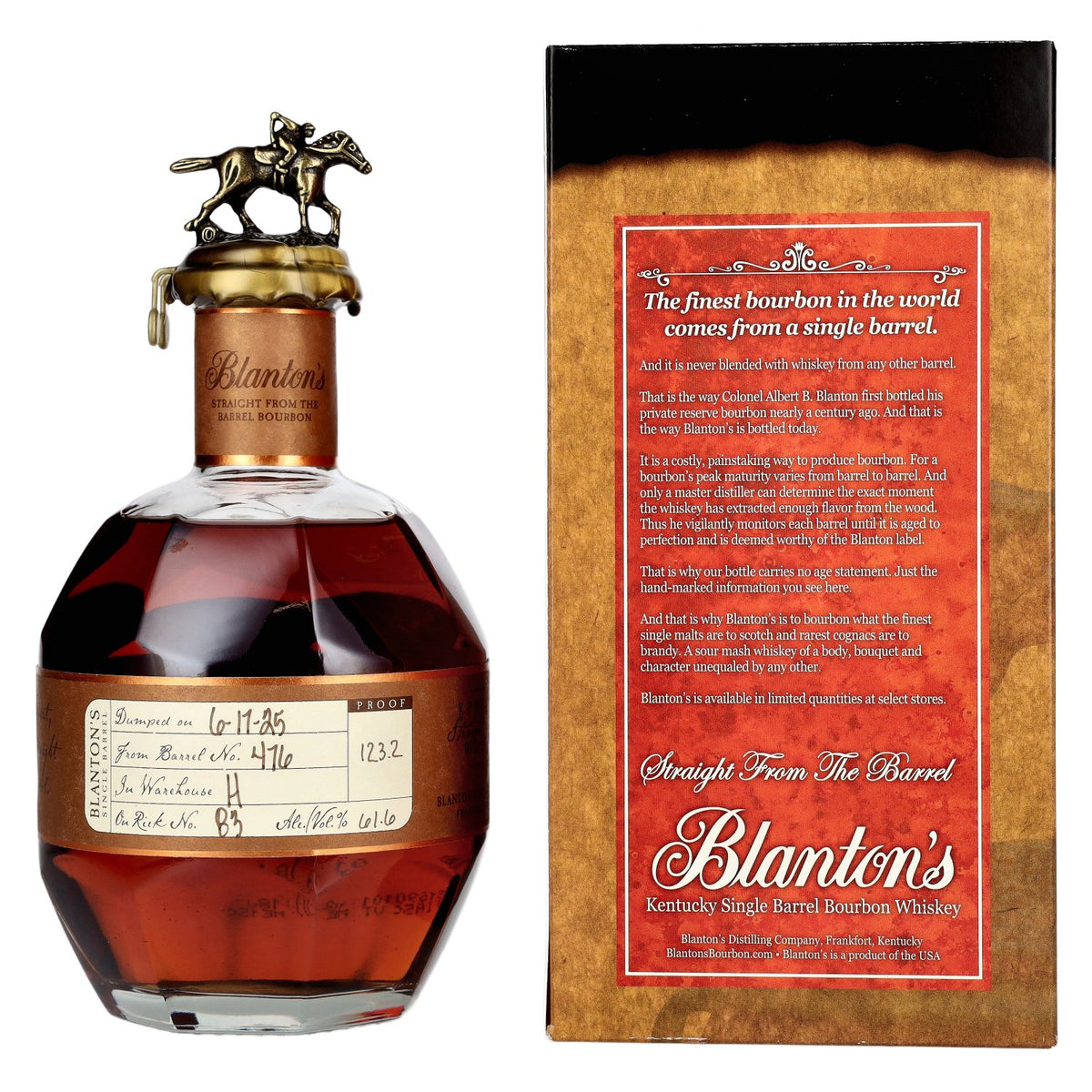 Blanton's STRAIGHT FROM THE BARREL BOURBON 61,6% Vol. 0,7l in Geschenkbox