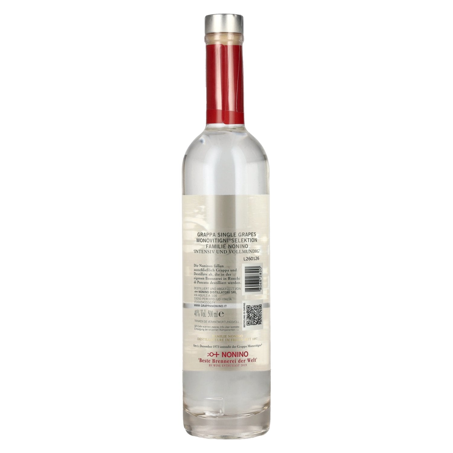 Nonino Grappa Monovitigni Single Grapes 40% ABV 0.5l