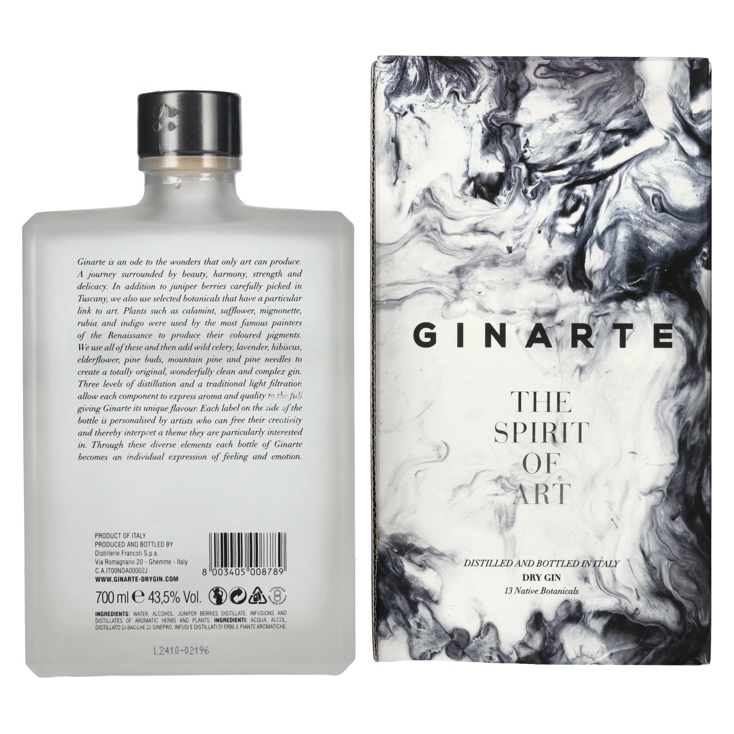 GINARTE Dry Gin The Spirit Of Art 43,5% Vol. 0,7l in Geschenkbox