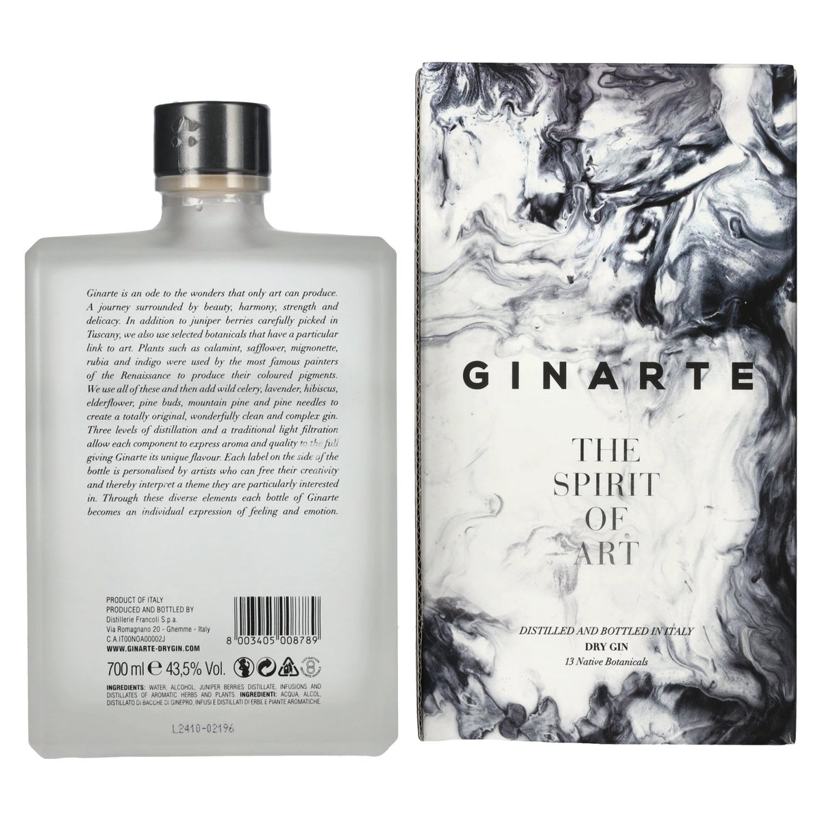 GINARTE Dry Gin The Spirit Of Art 43,5% Vol. 0,7l in Geschenkbox