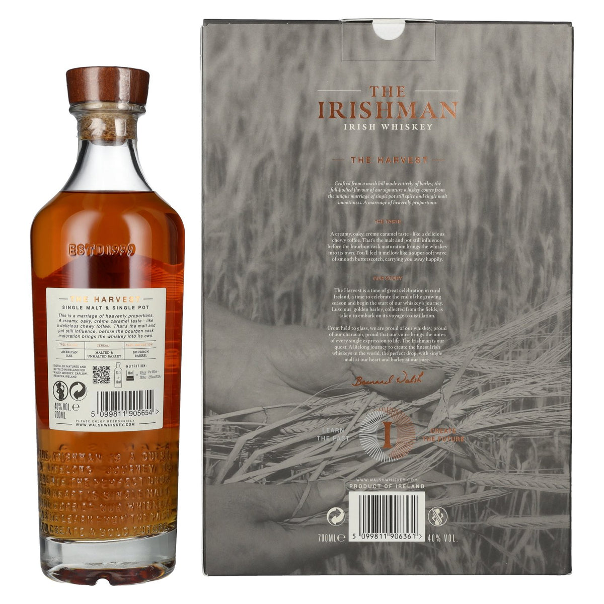 The Irishman THE HARVEST Single Malt Irish Whiskey 40% Vol. 0,7l in gift box with 2 glasses