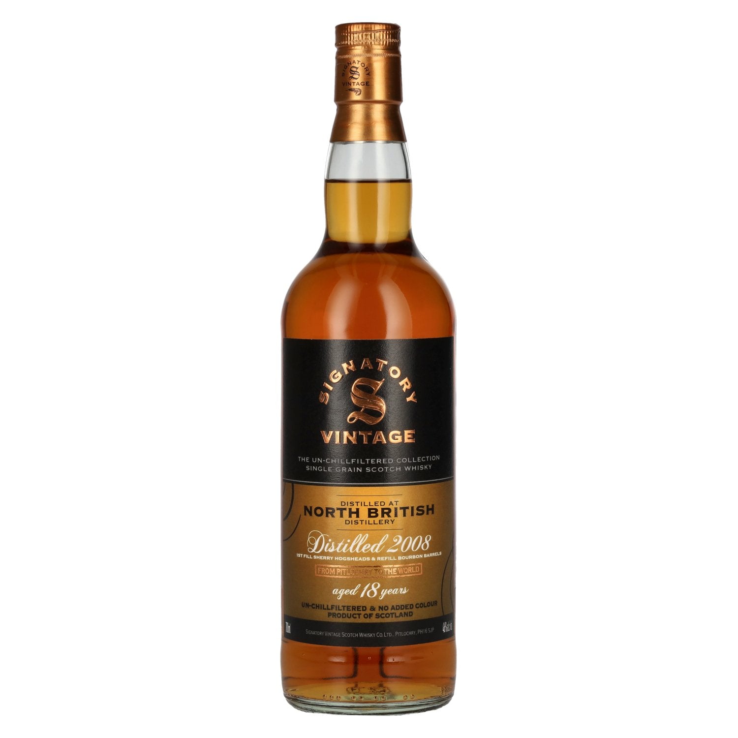 Signatory Vintage NORTH BRITISH 18 Years Old 1st Fill Sherry & Refill Bourbon Cask 2008 46% Vol. 0,7l