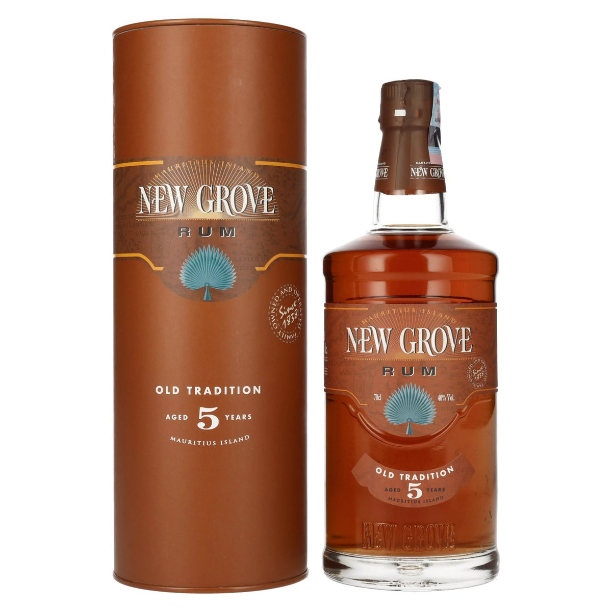 New Grove OLD TRADITION 5 Years Old Mauritius Island Rum 40% Vol. 0,7l en boîte cadeau