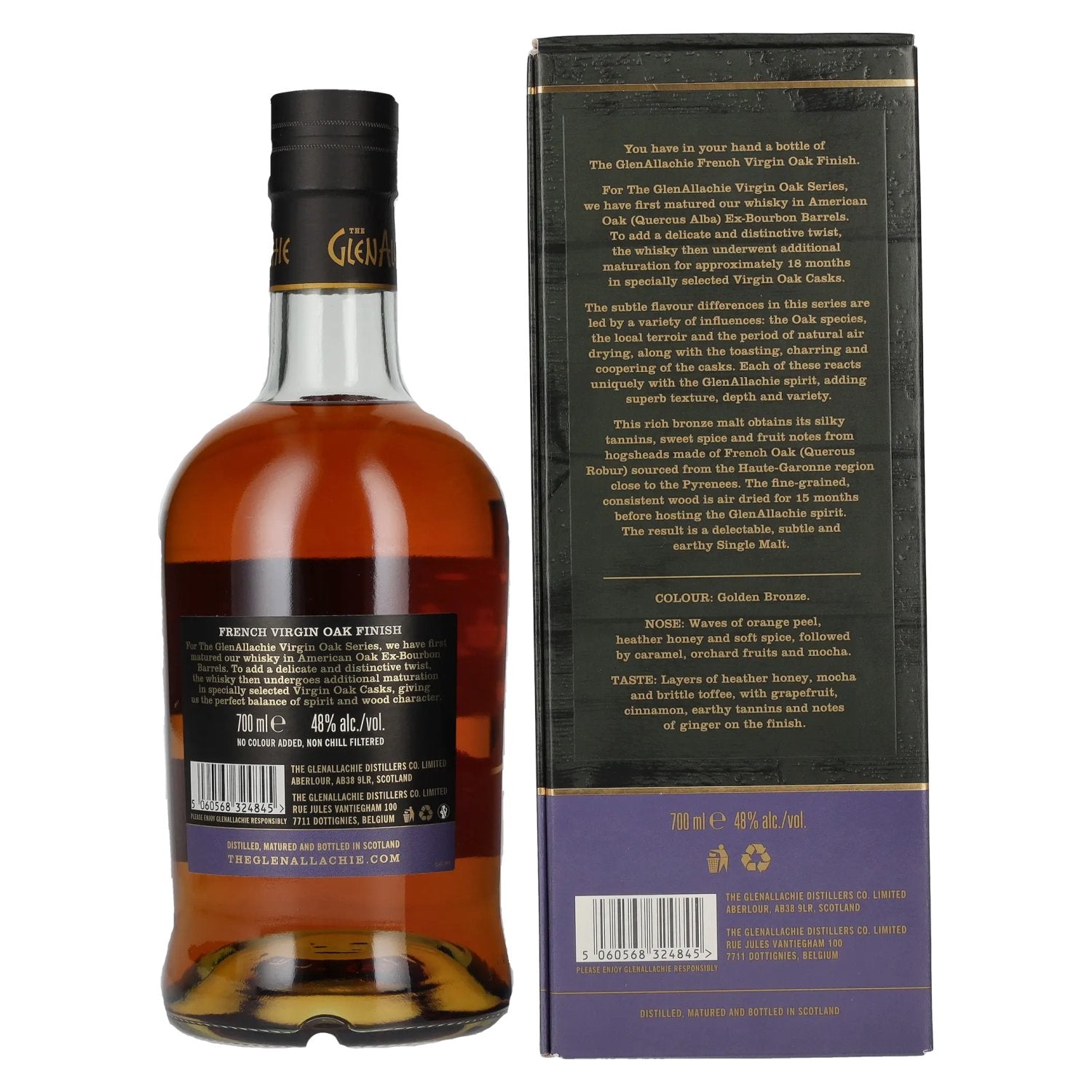 The GlenAllachie 10 Years Old FRENCH VIRGIN OAK FINISH 48% vol. 0,7l en boîte cadeau