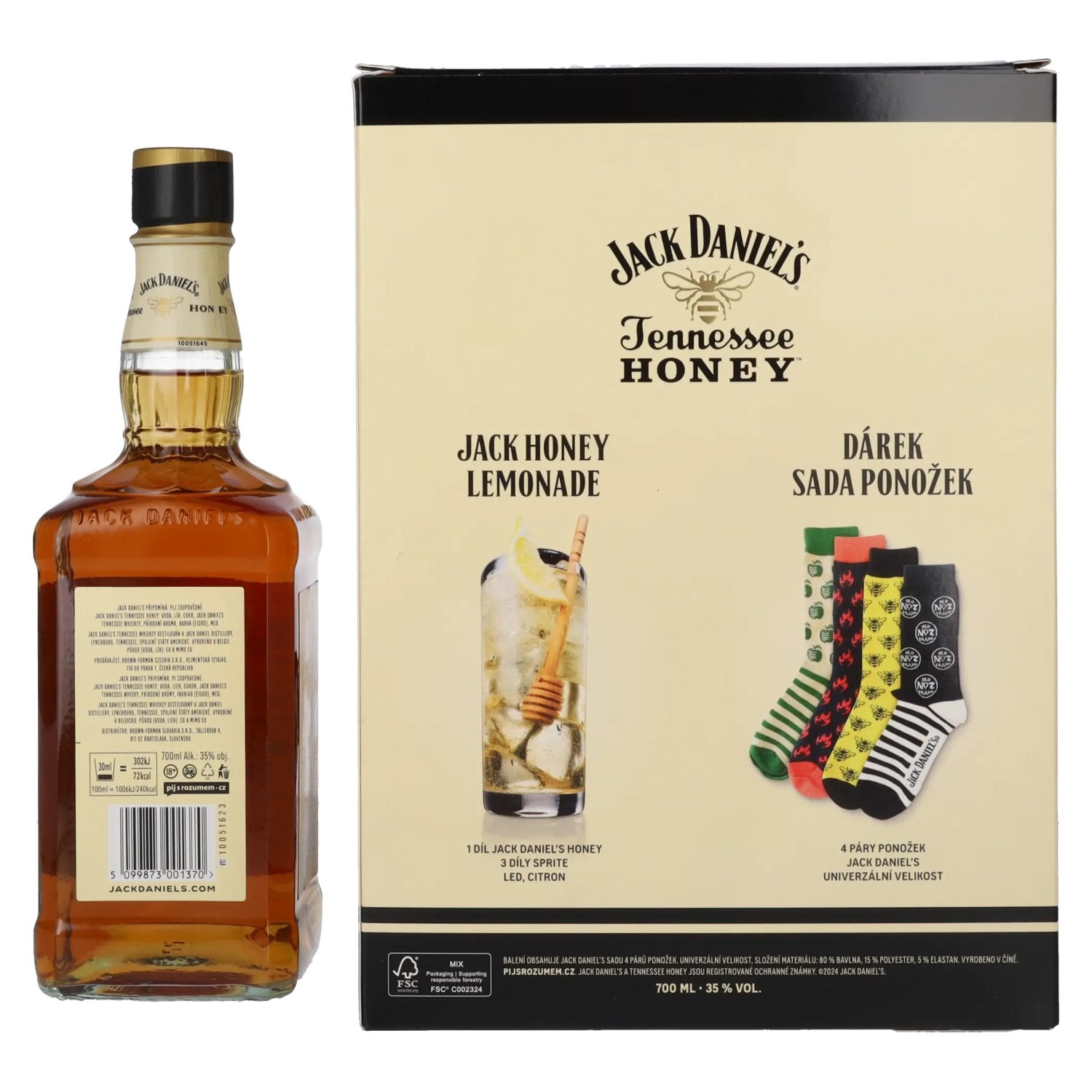 Jack Daniel's Tennessee HONEY 35% Vol. 0,7l mit Socken