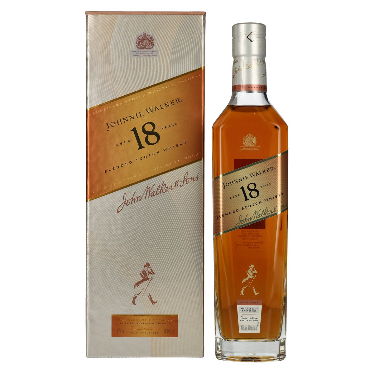 Johnnie Walker 18 Years Old Blended Scotch Whisky 40% Vol. 0,7l en boîte cadeau
