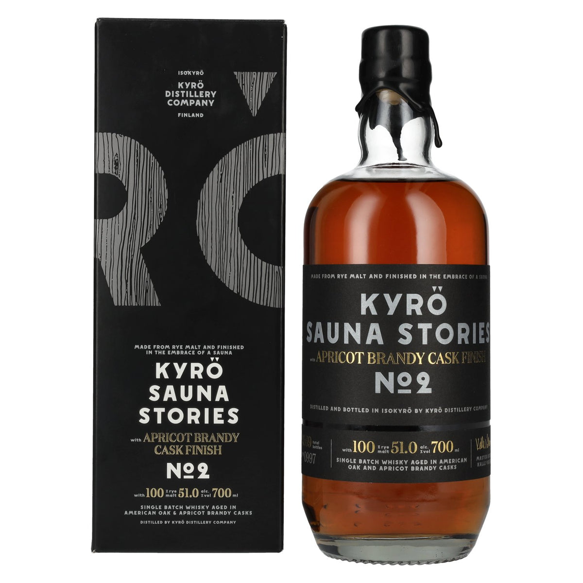 KYRÖ SAUNA STORIES Apricot Brandy Cask Finish No. 2 51% Vol. 0,7l in Geschenkbox