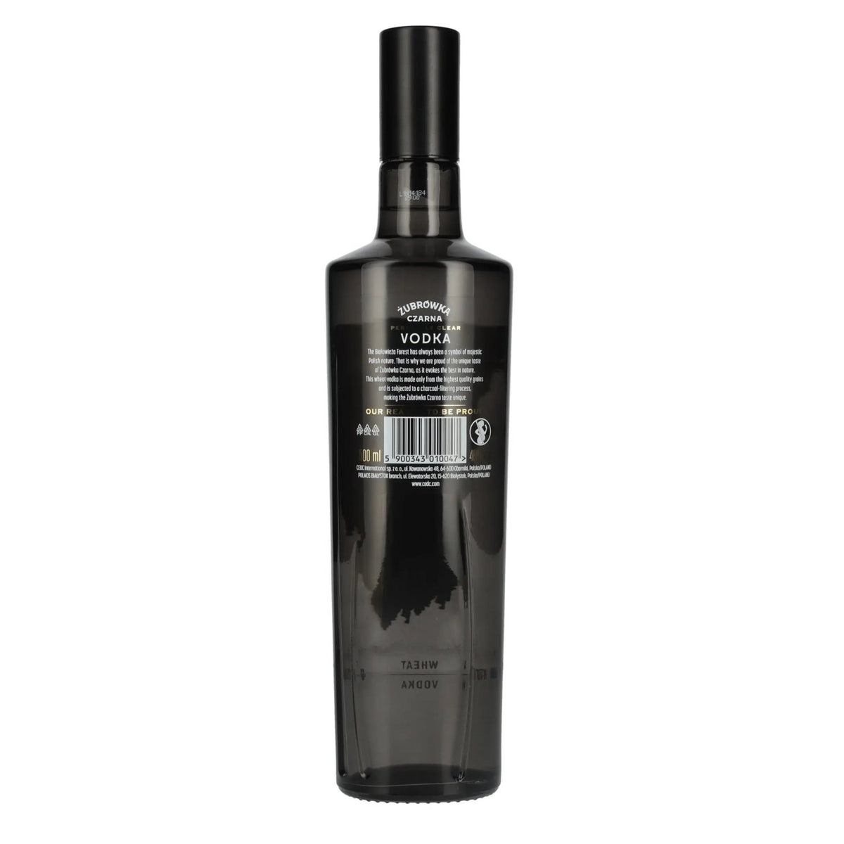 Zubrowka CZARNA Polish Vodka 40% ABV 0.5l